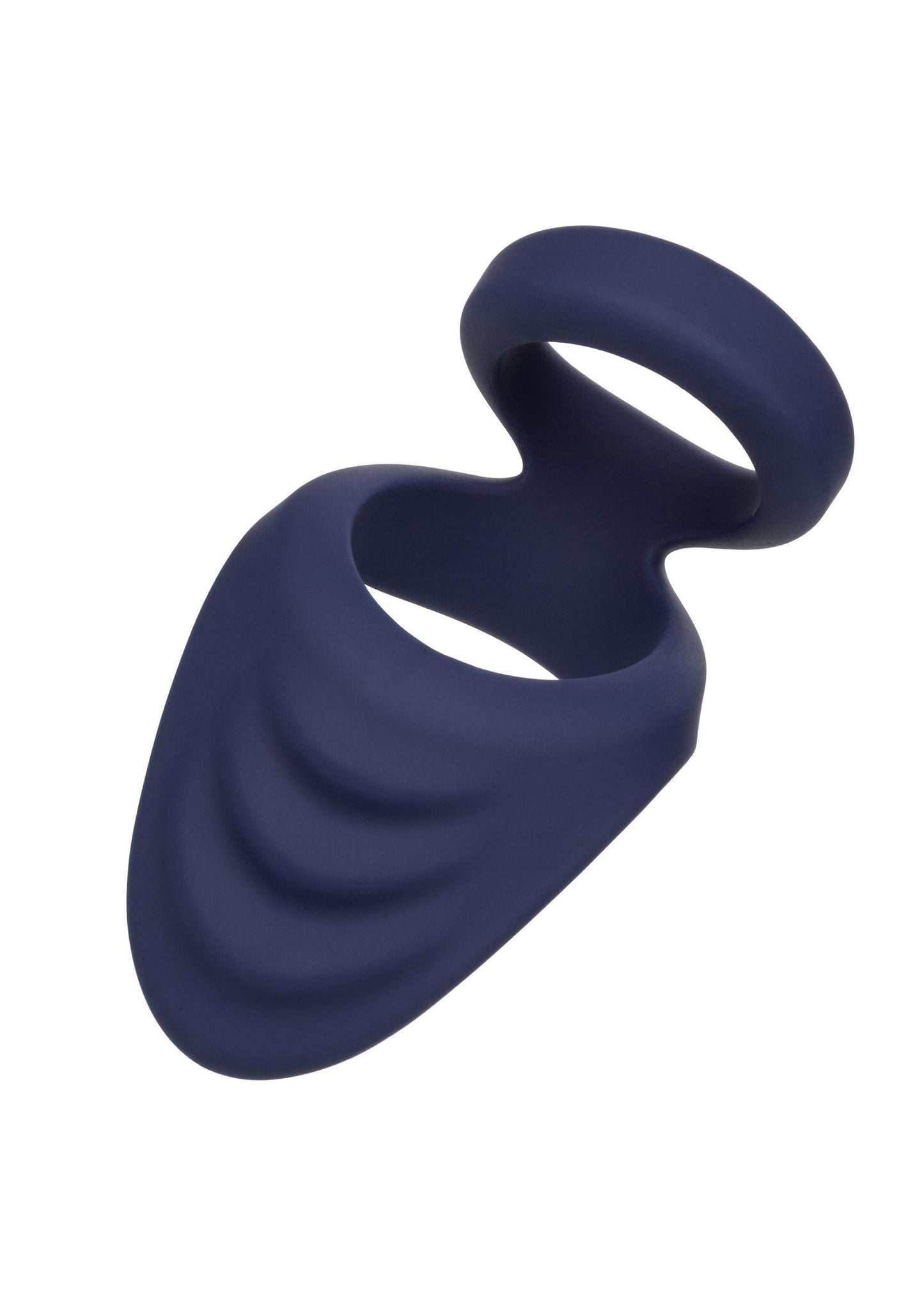 Viceroy Perineum Dual Ring - Silicone Cock Ring with Support - Blue