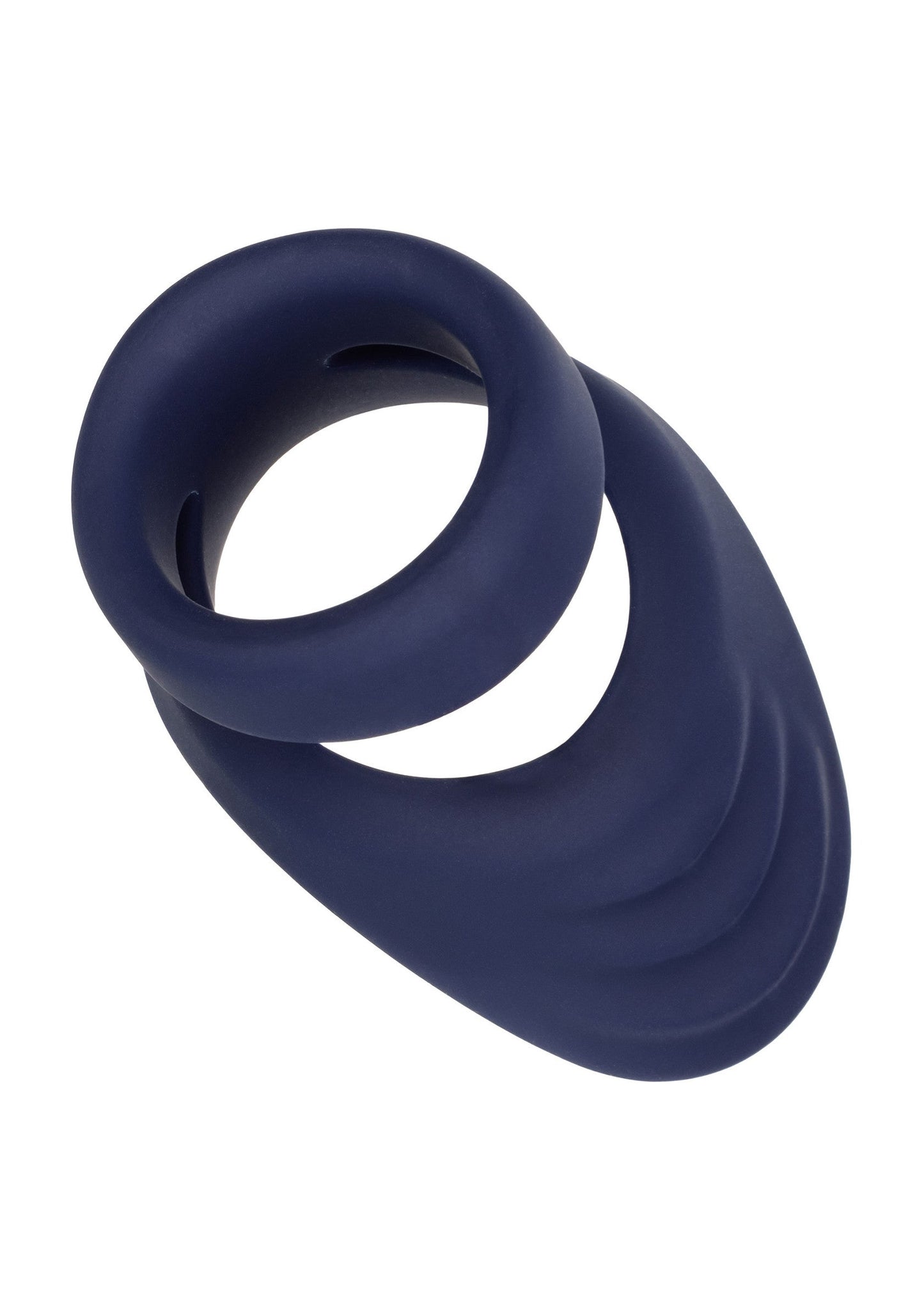 Viceroy Perineum Dual Ring - Silicone Cock Ring with Support - Blue