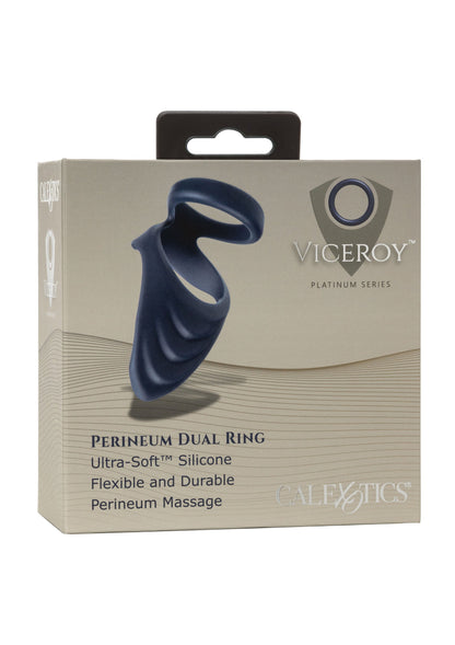 Inel dublu pentru penis cu suport perineal – silicon premium