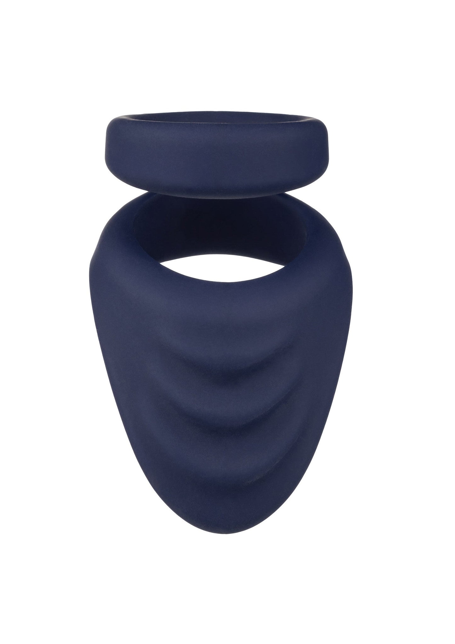 Viceroy Perineum Dual Ring - Silicone Cock Ring with Support - Blue