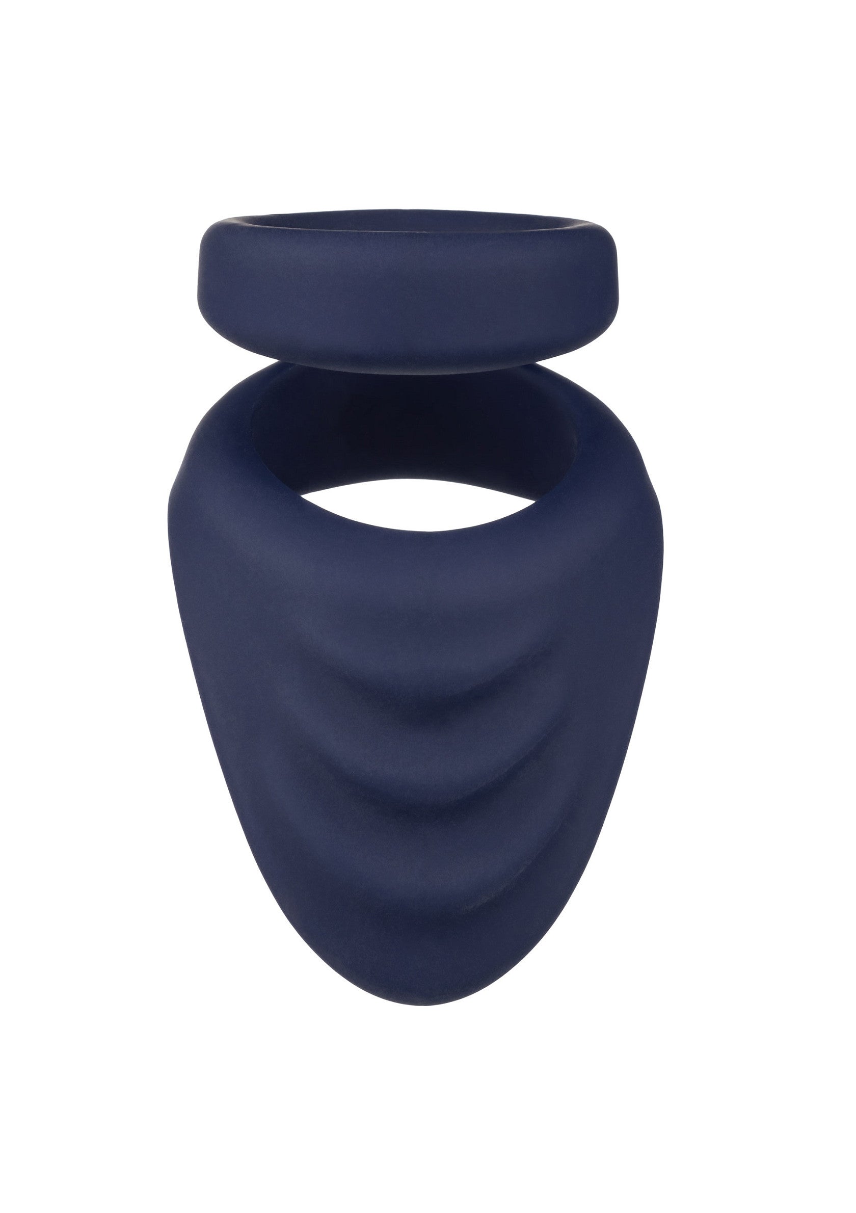 Viceroy Perineum Dual Ring - Silicone Cock Ring with Support - Blue