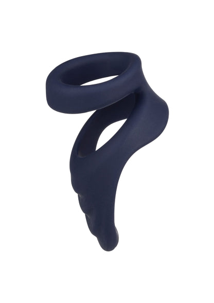 Inel dublu pentru penis cu suport perineal – silicon premium