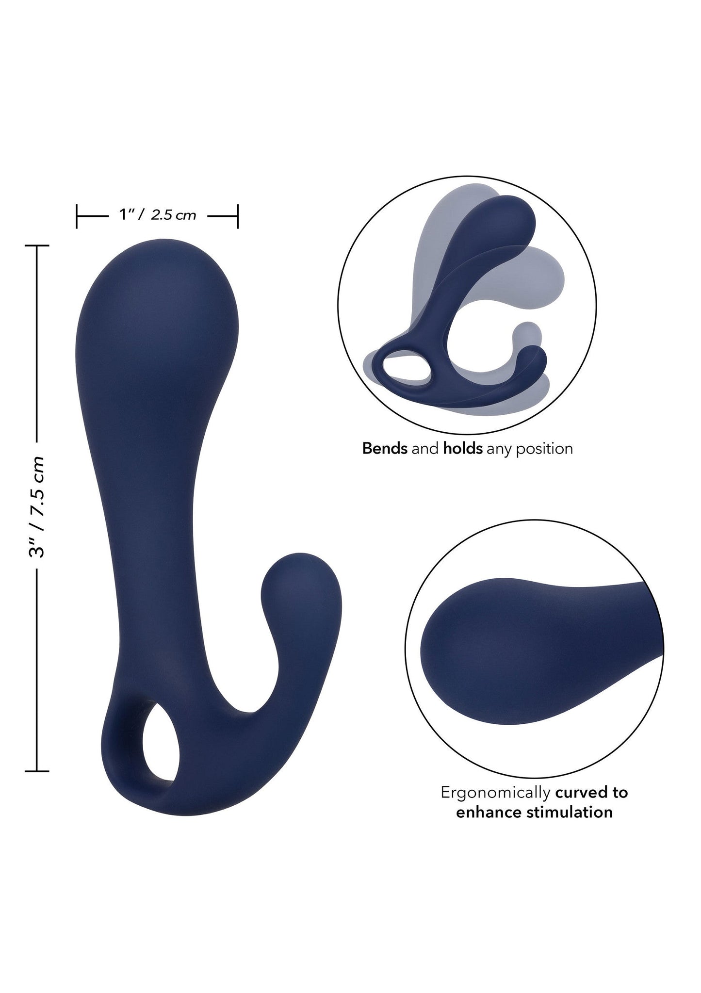 Viceroy Direct Probe - Silicone Prostate Massager, Curved - Blue