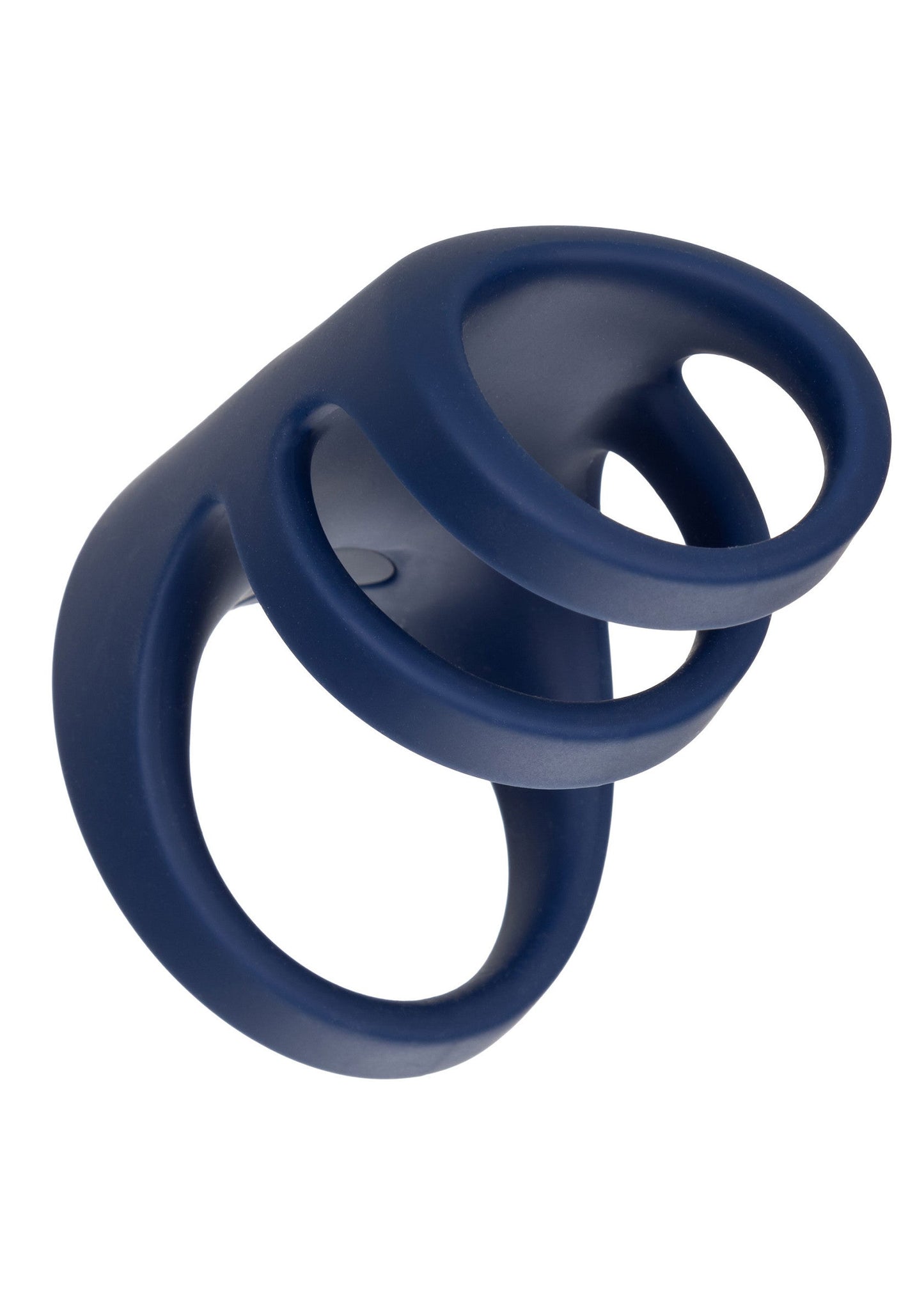 Rechargeable Triple Cock Cage - 10 Function Vibrating Cage - Blue