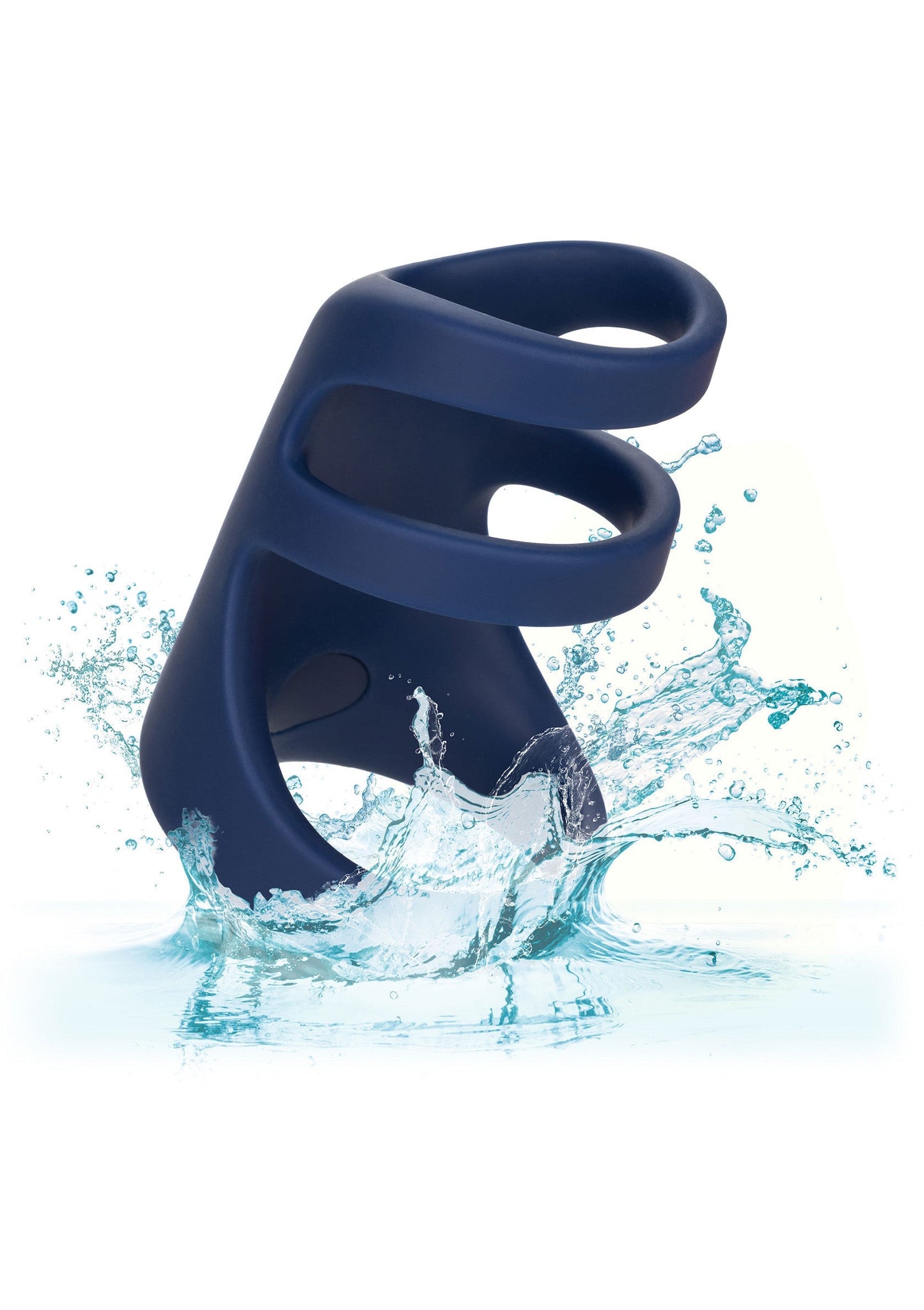 Rechargeable Triple Cock Cage - 10 Function Vibrating Cage - Blue