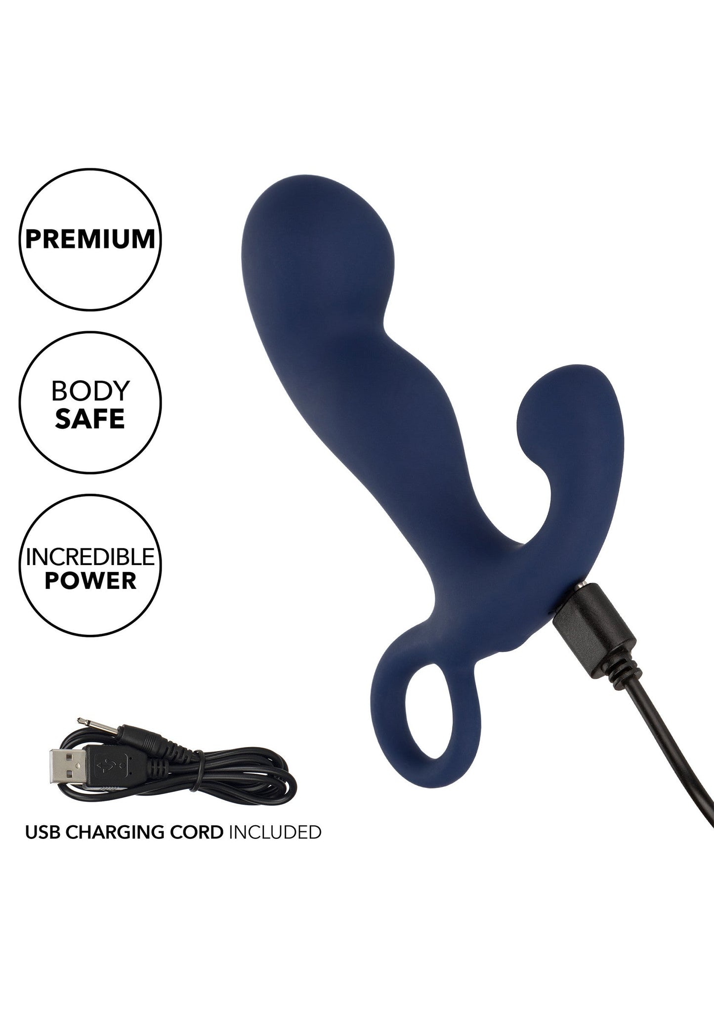 Rechargeable Command Probe - 10 Function Prostate Massager - Blue