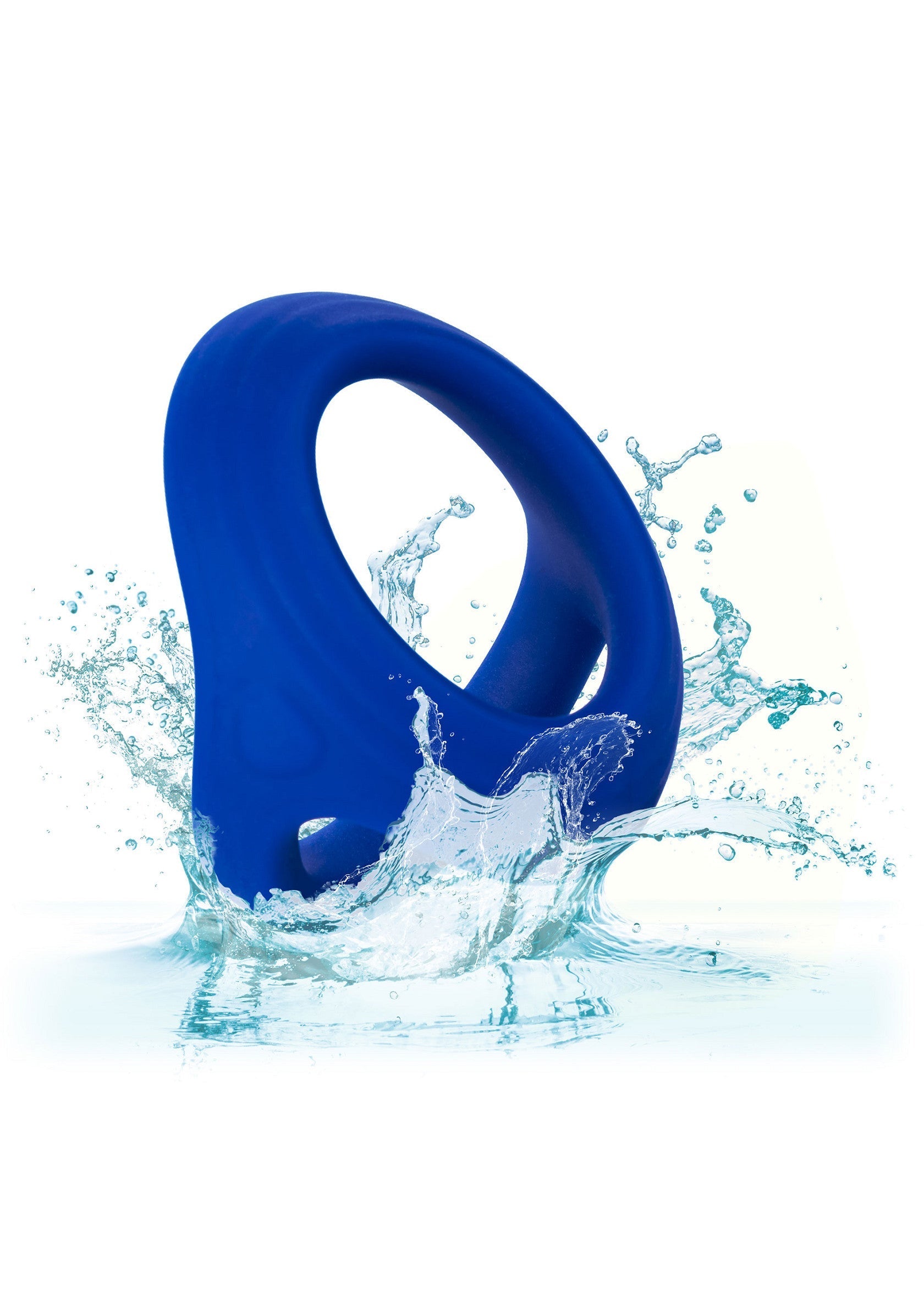 Admiral Cock & Ball Dual Ring - Liquid Silicone, Stretchy - Blue
