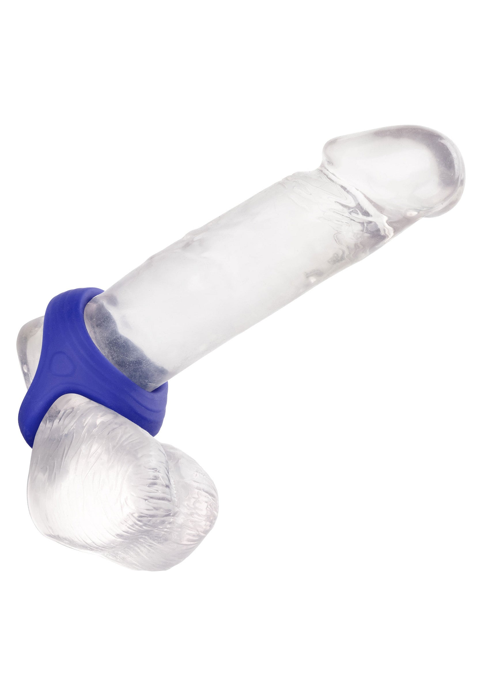 Admiral Cock & Ball Dual Ring - Liquid Silicone, Stretchy - Blue