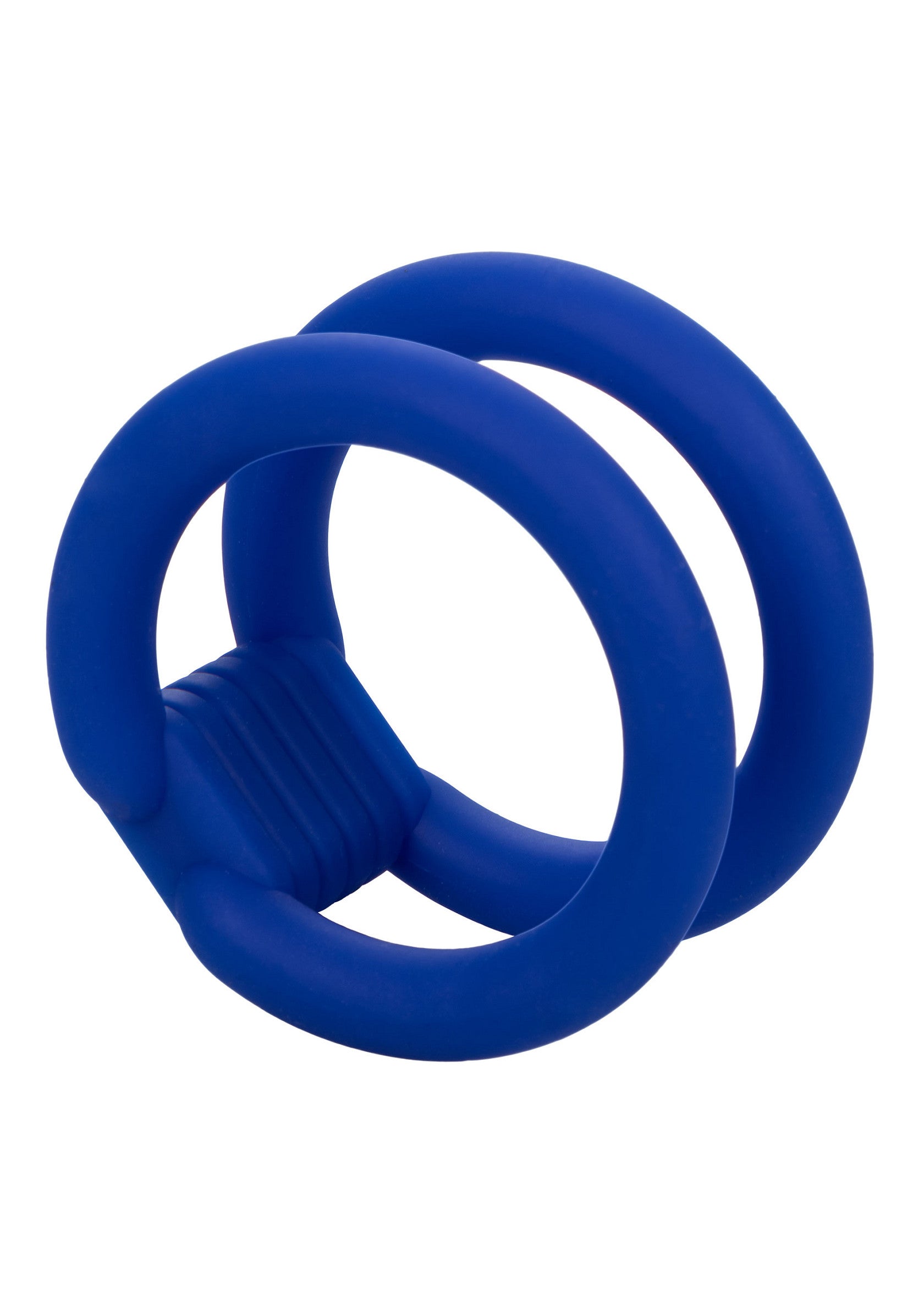 Admiral Dual Cock Cage - Liquid Silicone Enhancer, Dual Ring - Blue