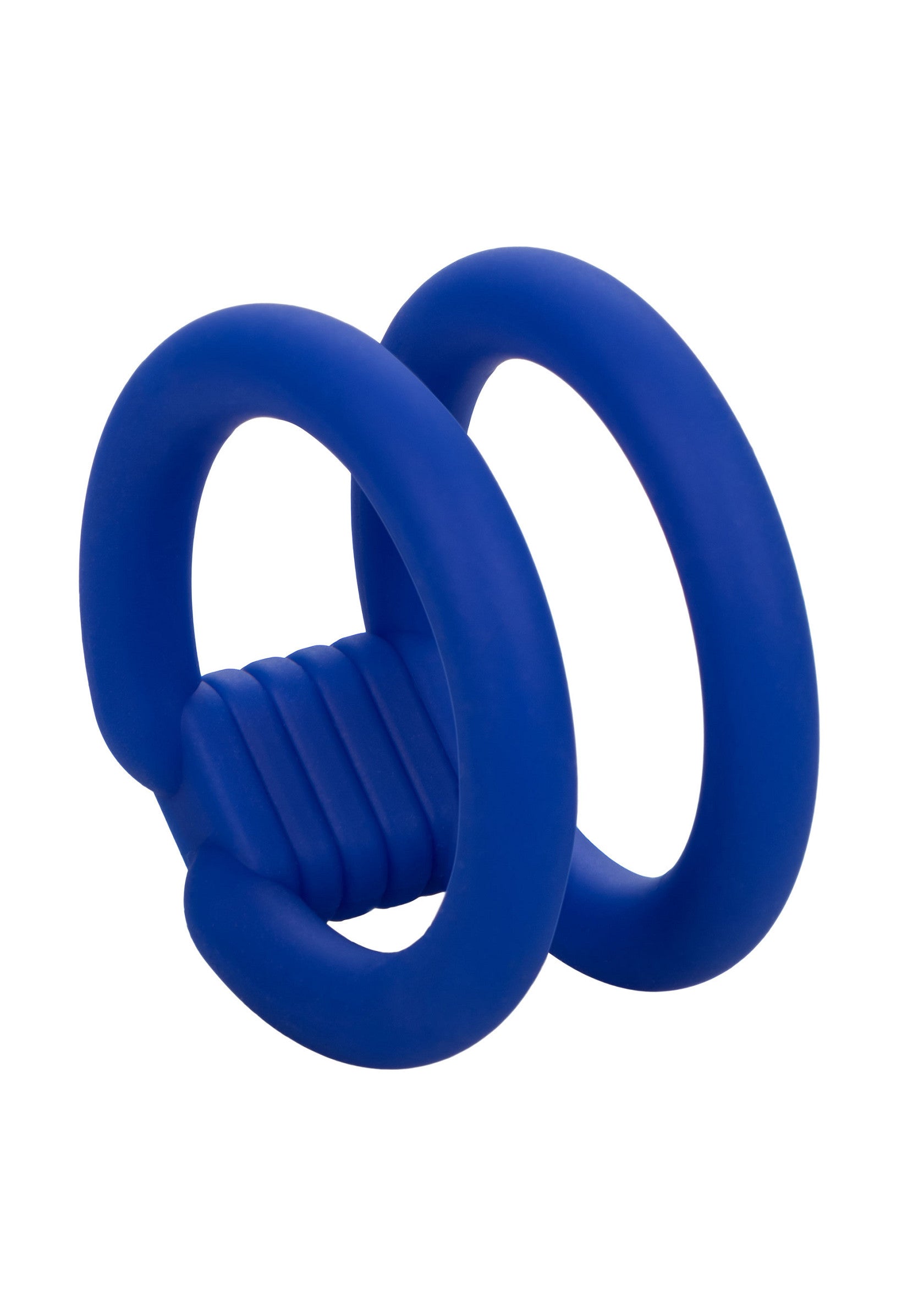 Admiral Dual Cock Cage - Liquid Silicone Enhancer, Dual Ring - Blue