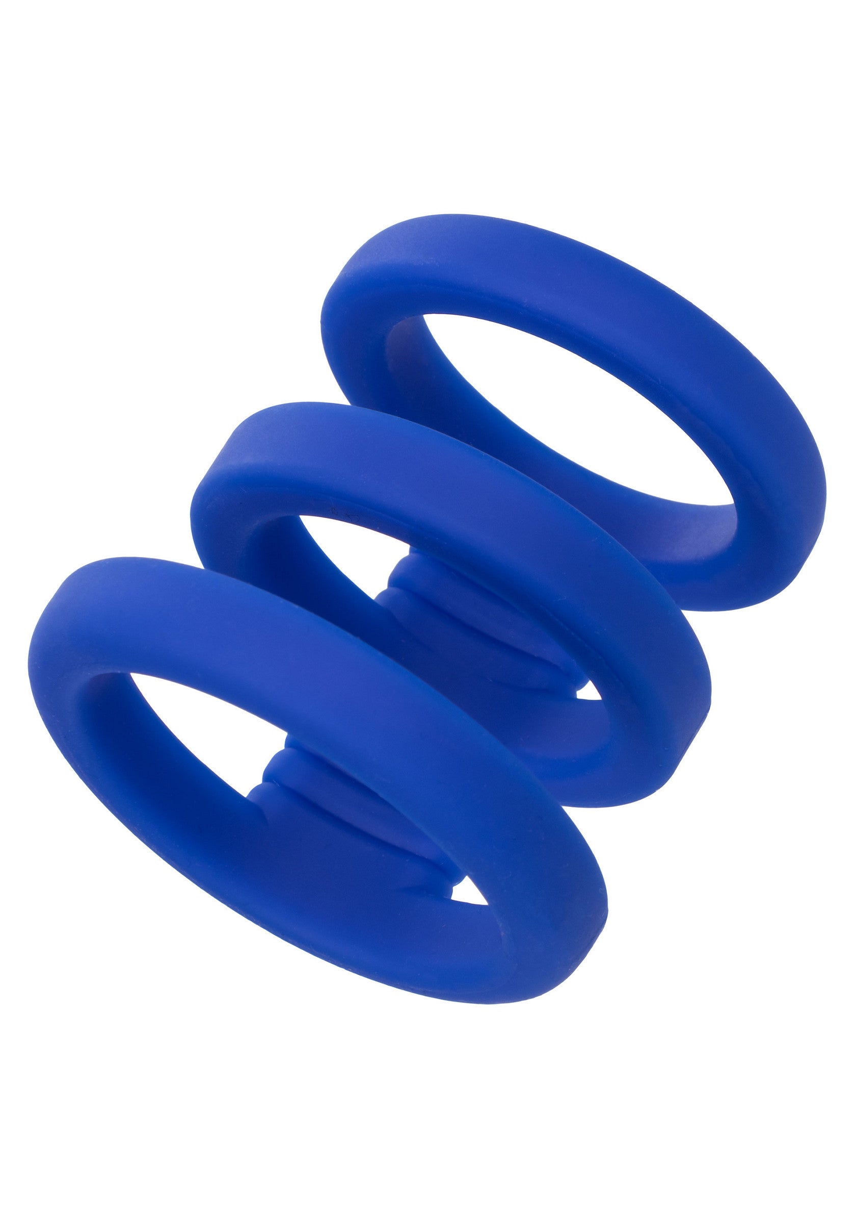 Admiral Triple Cock Cage - Liquid Silicone, 3 Rings - Blue