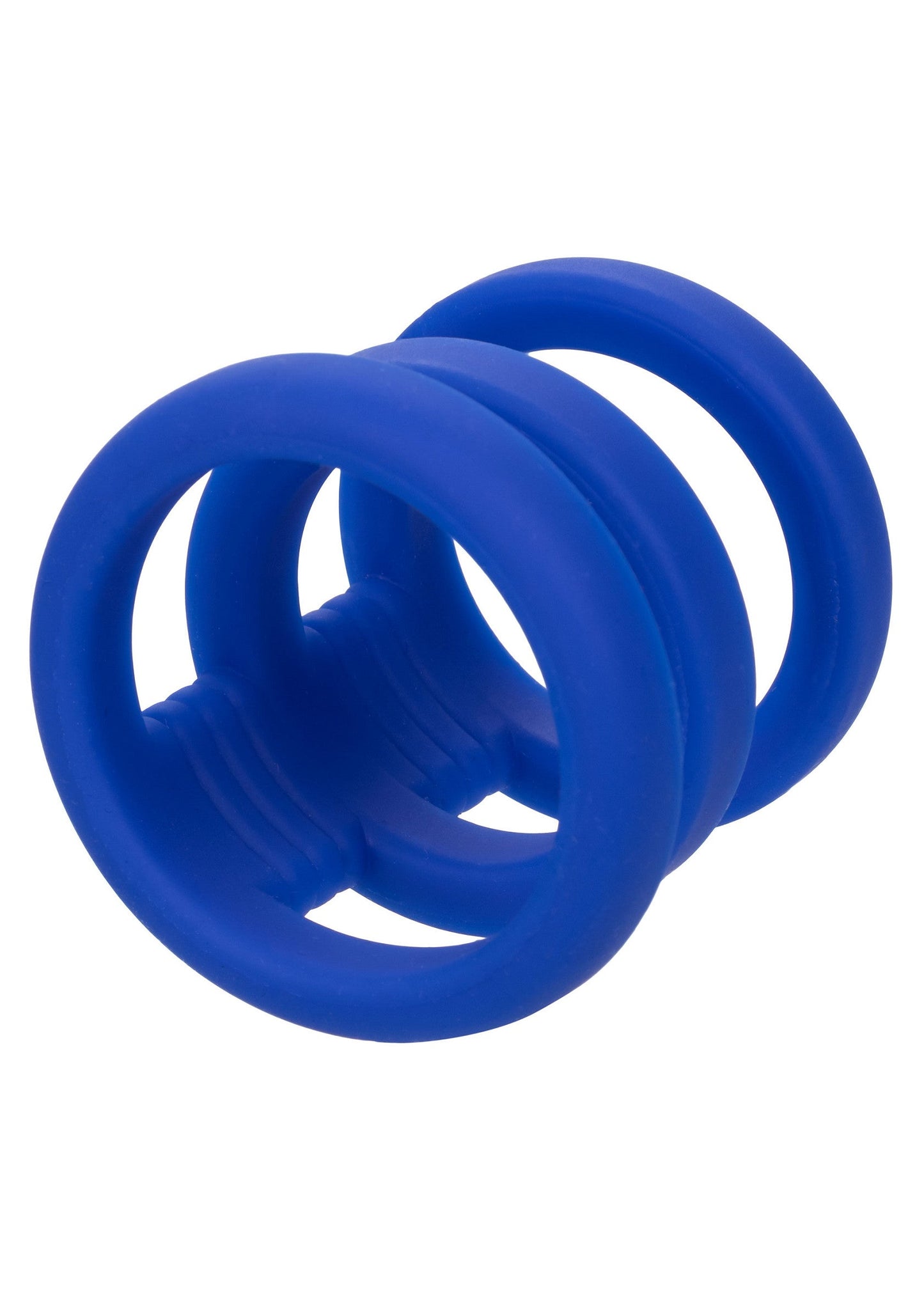 Admiral Triple Cock Cage - Liquid Silicone, 3 Rings - Blue