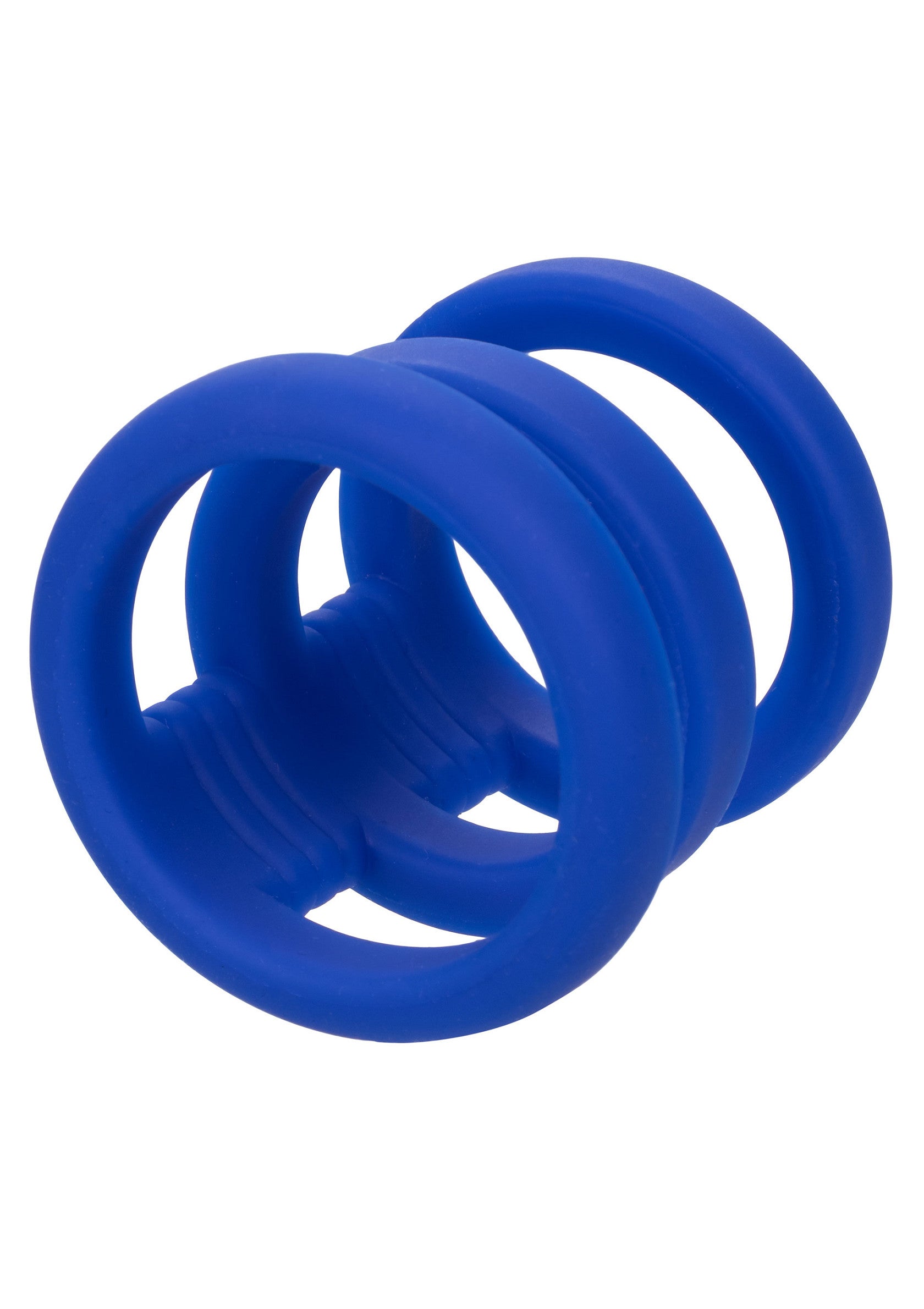 Admiral Triple Cock Cage - Liquid Silicone, 3 Rings - Blue