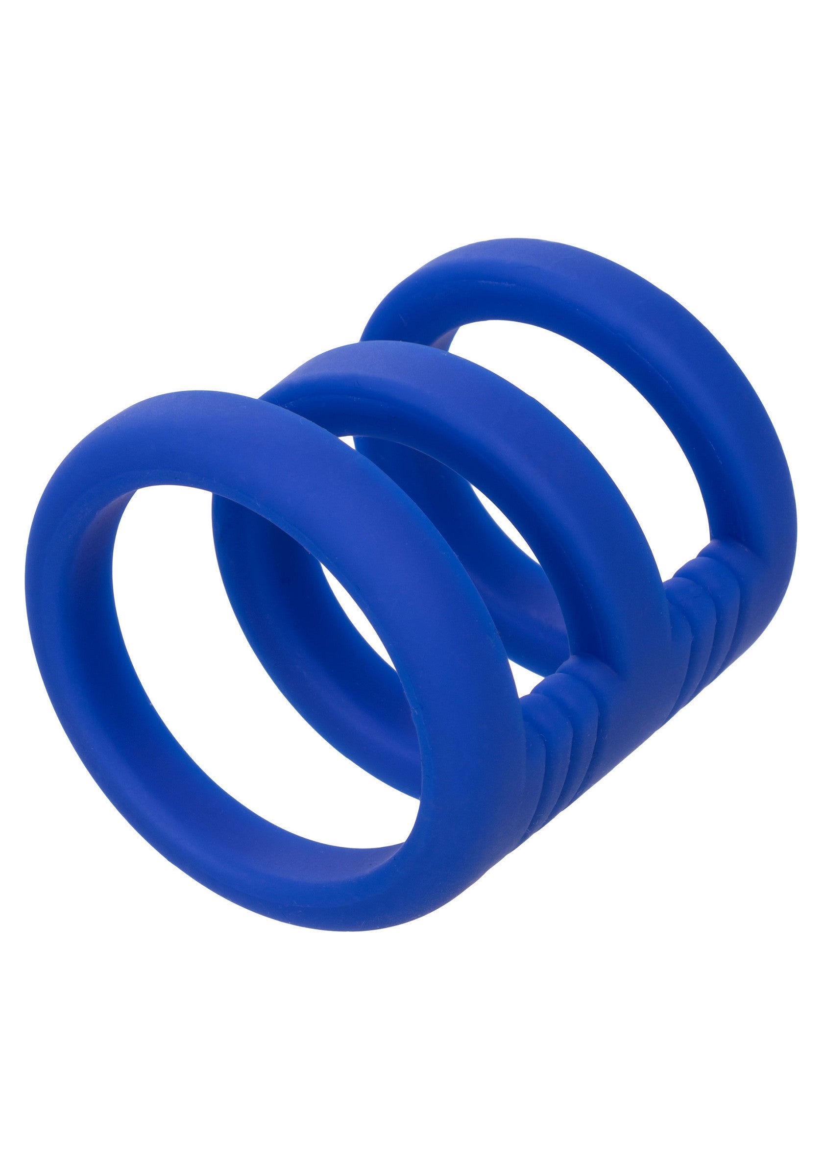 Admiral Triple Cock Cage - Liquid Silicone, 3 Rings - Blue