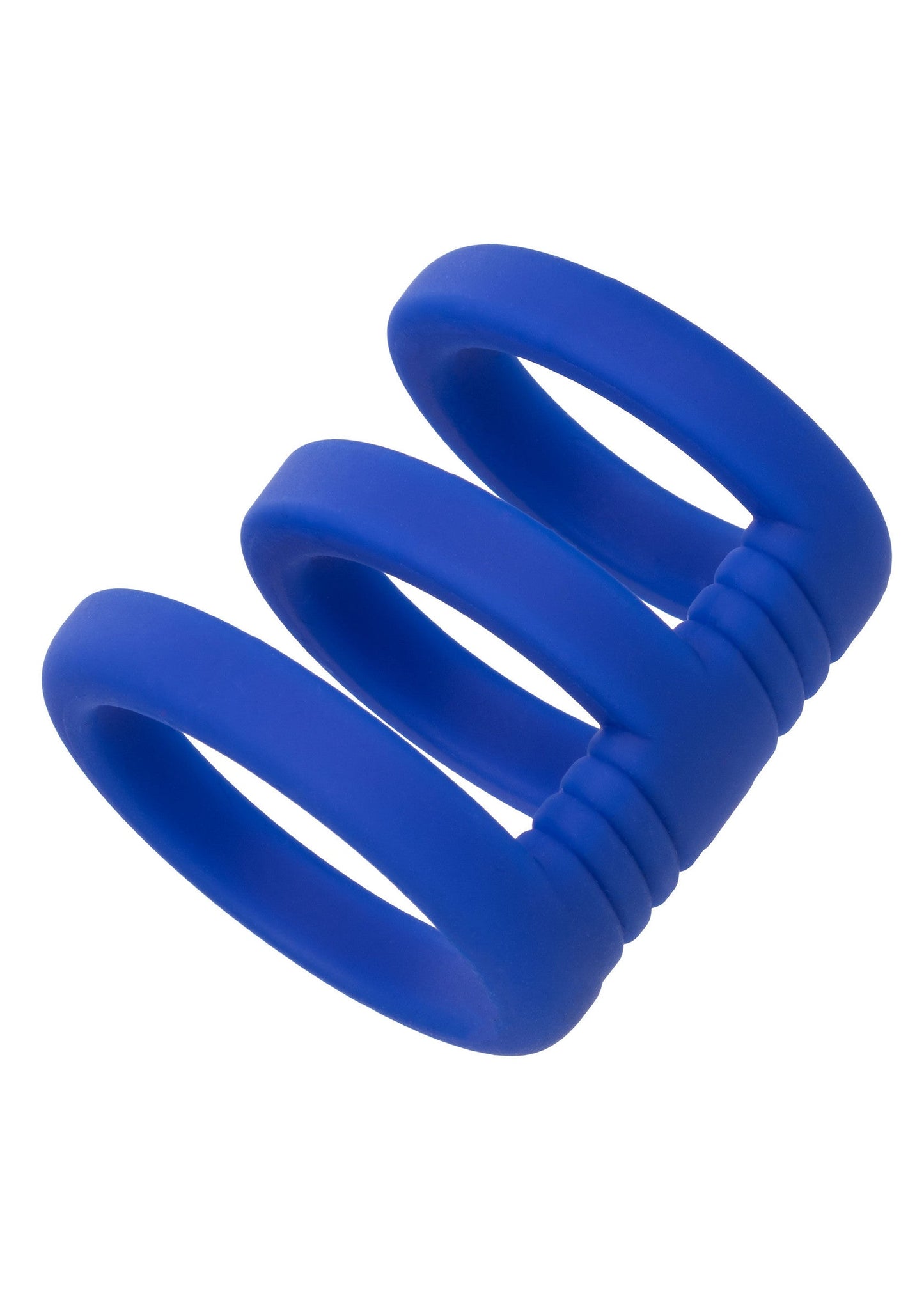 Admiral Triple Cock Cage - Liquid Silicone, 3 Rings - Blue