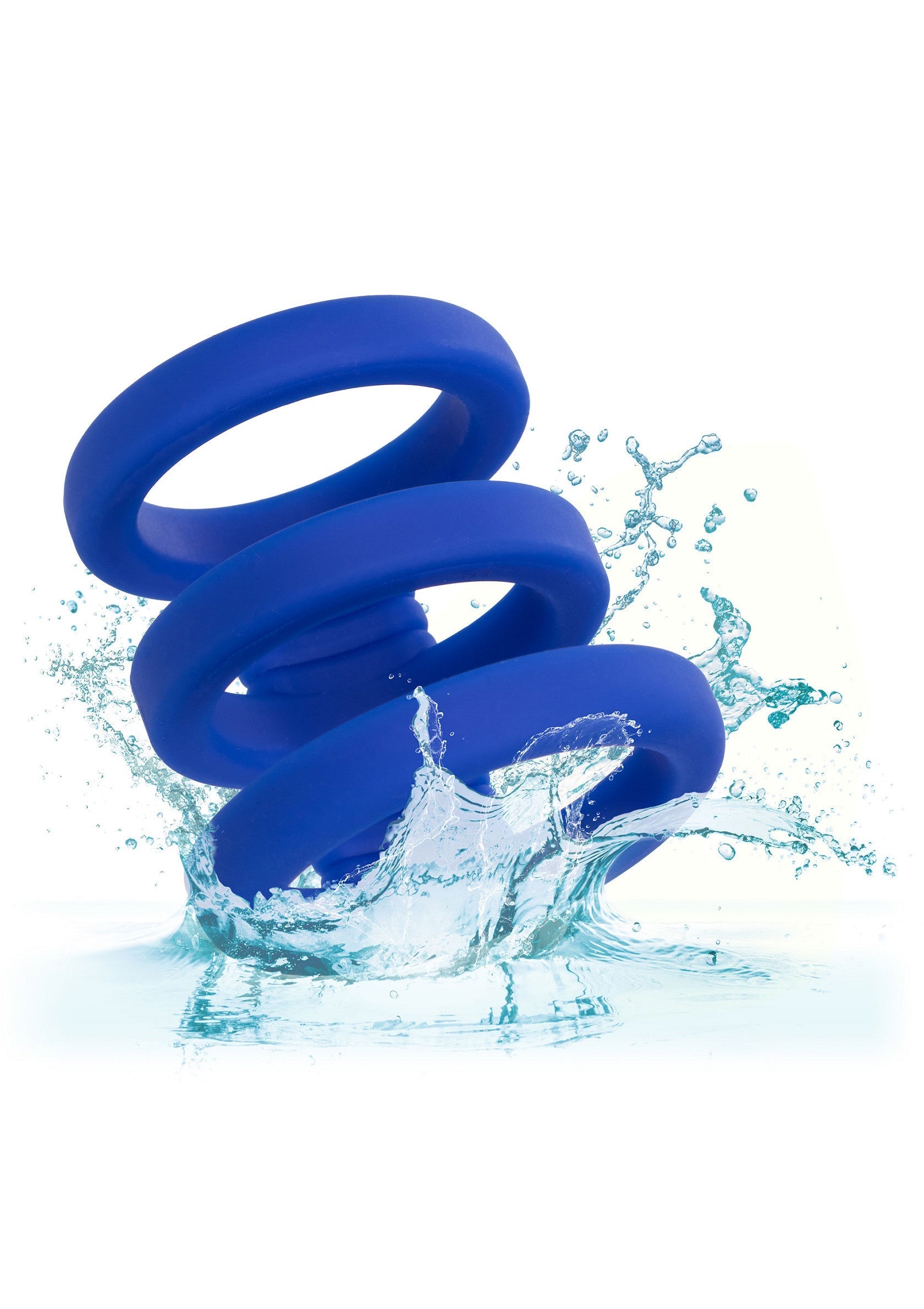 Admiral Triple Cock Cage - Liquid Silicone, 3 Rings - Blue