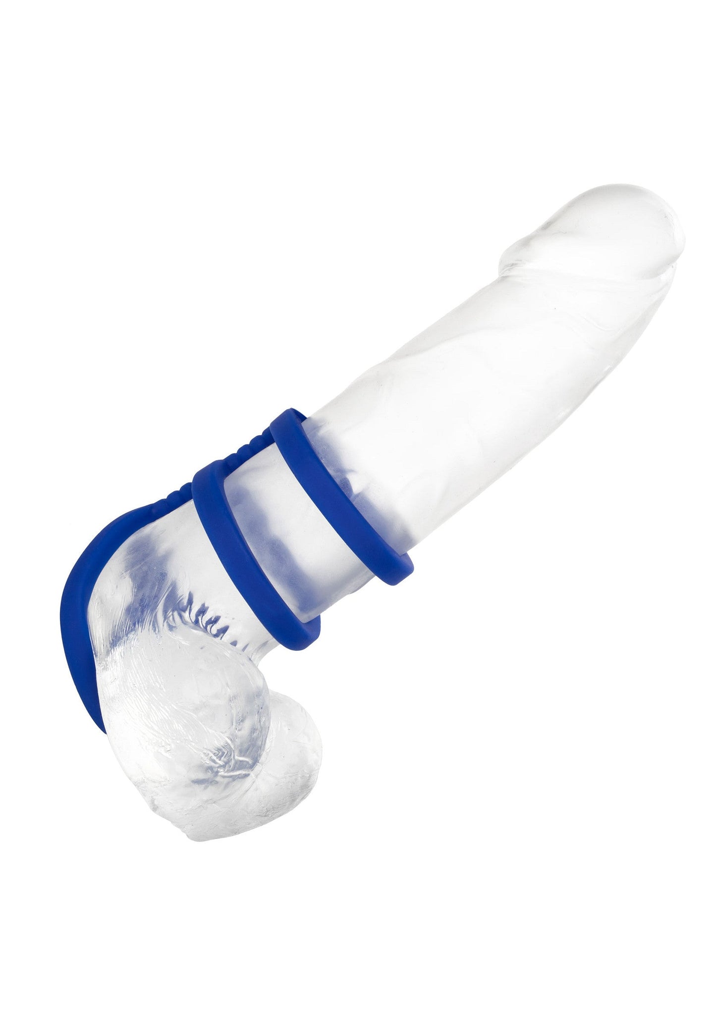 Admiral Triple Cock Cage - Liquid Silicone, 3 Rings - Blue