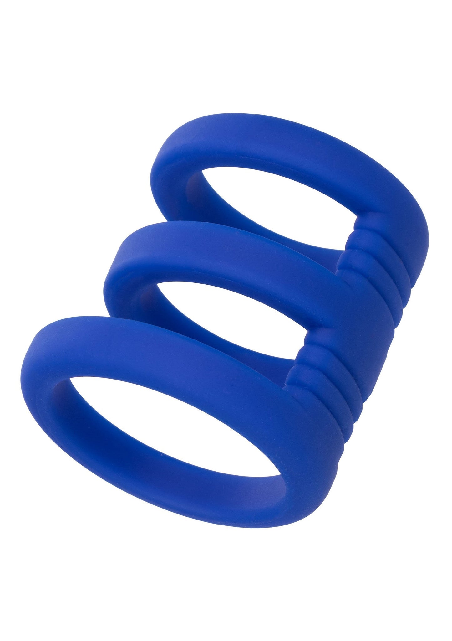 Admiral Triple Cock Cage - Liquid Silicone, 3 Rings - Blue