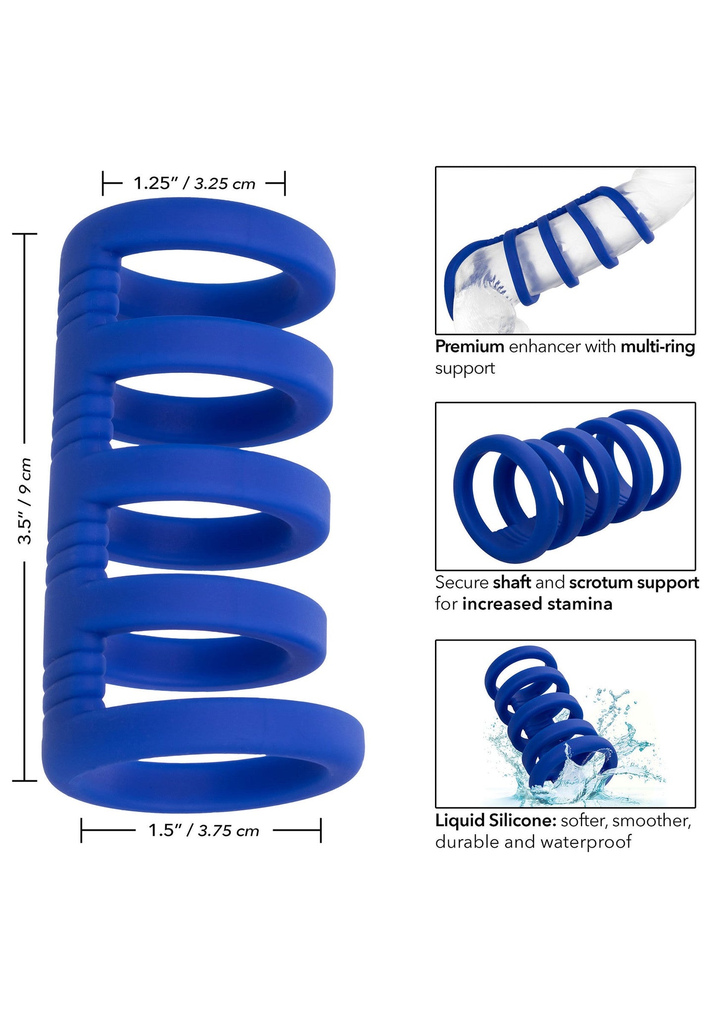 Admiral Xtreme Cage - Liquid Silicone Extreme Cock Cage - Blue