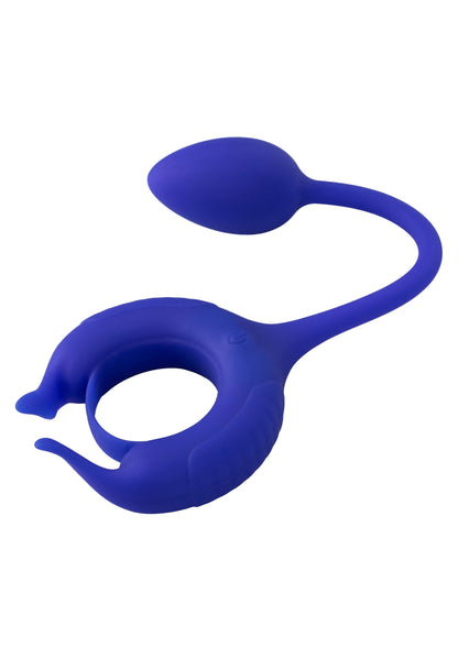 Inel vibrant pentru penis cu greutate – reîncărcabil cu 10 funcții
