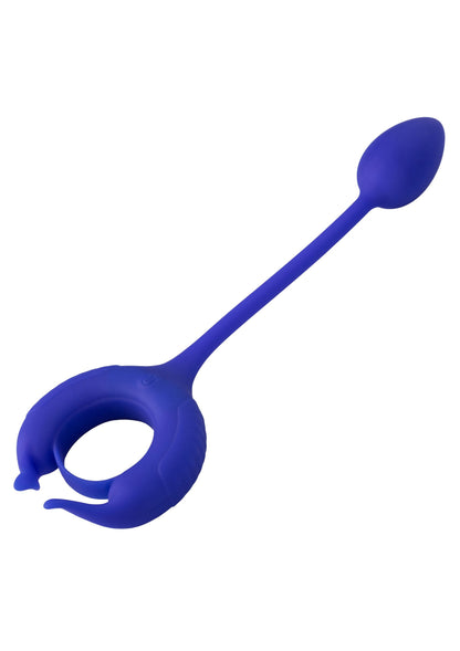 Inel vibrant pentru penis cu greutate – reîncărcabil cu 10 funcții