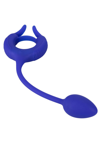 Inel vibrant pentru penis cu greutate – reîncărcabil cu 10 funcții
