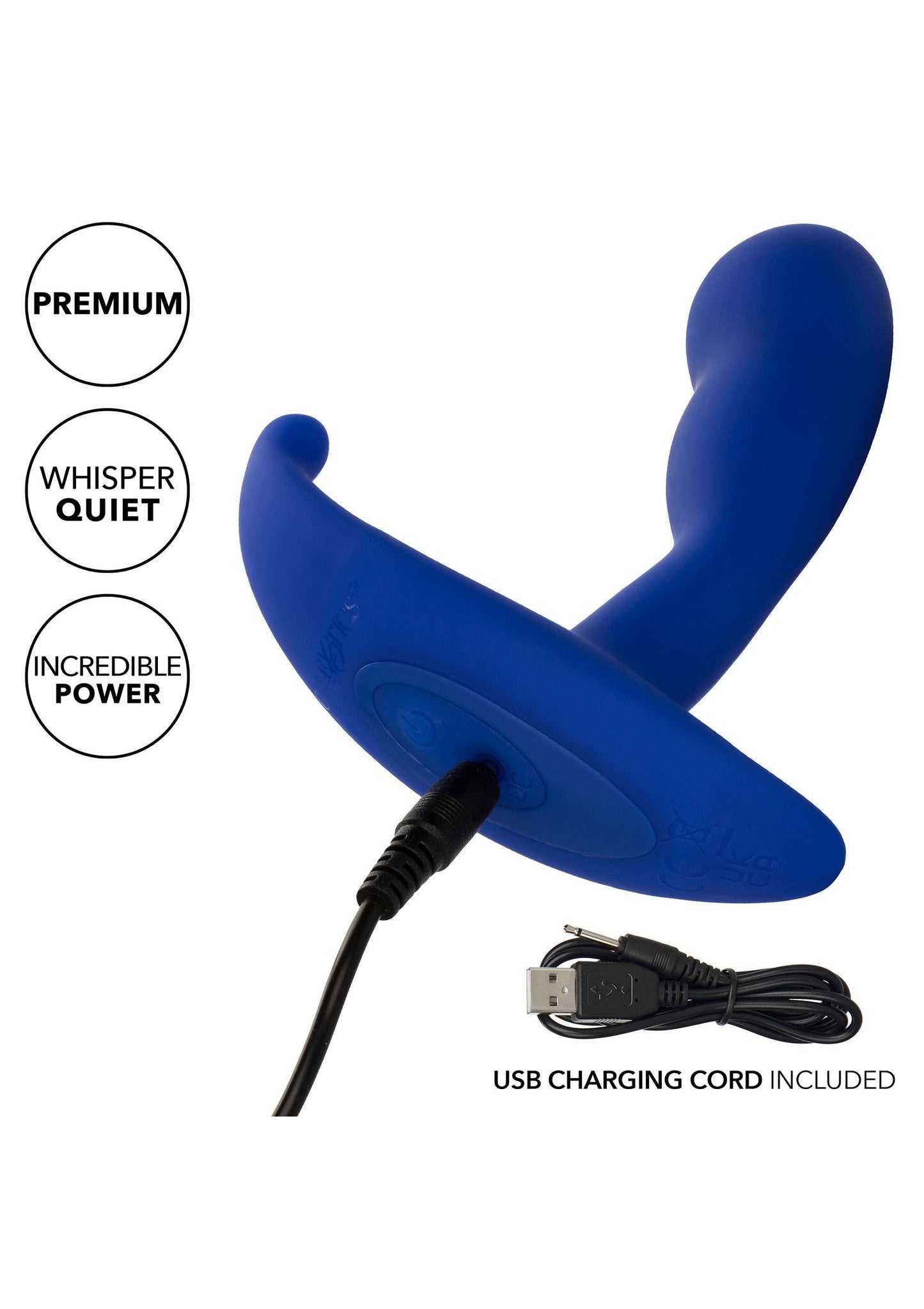 Admiral Advanced Curved Probe - Silicone Prostate Massager - Blue