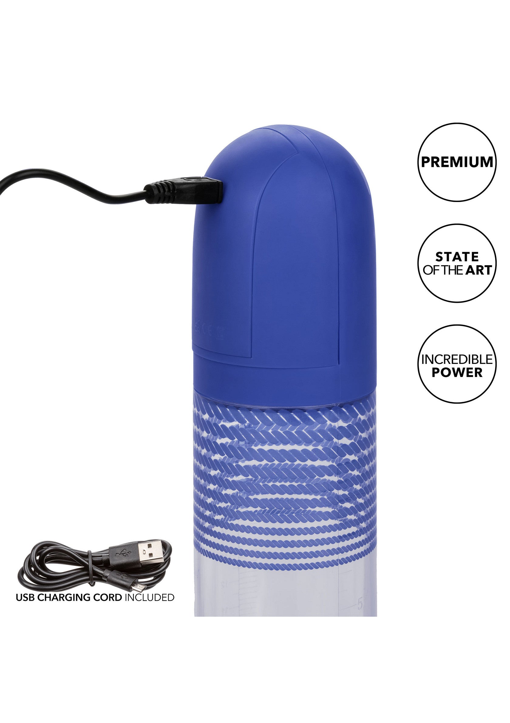 Admiral Rechargeable Pump Kit - USB Rechargeable Penis Pump - Blue