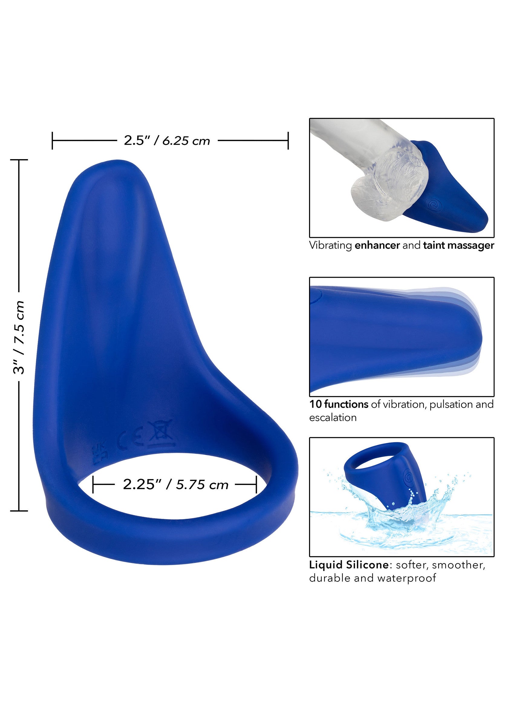 Admiral Perineum Massager - Silicone Prostate & Perineum Stimulator - Blue