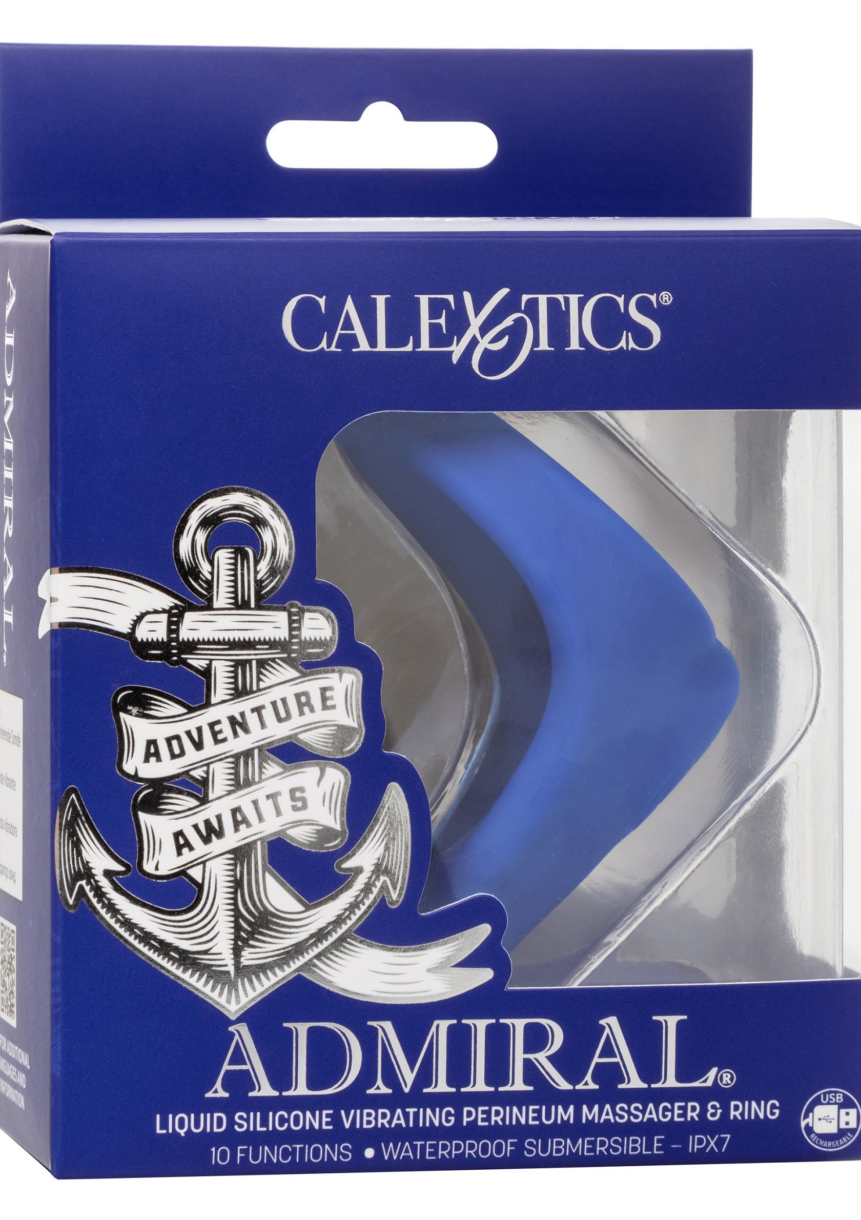 Admiral Perineum Massager - Silicone Prostate & Perineum Stimulator - Blue