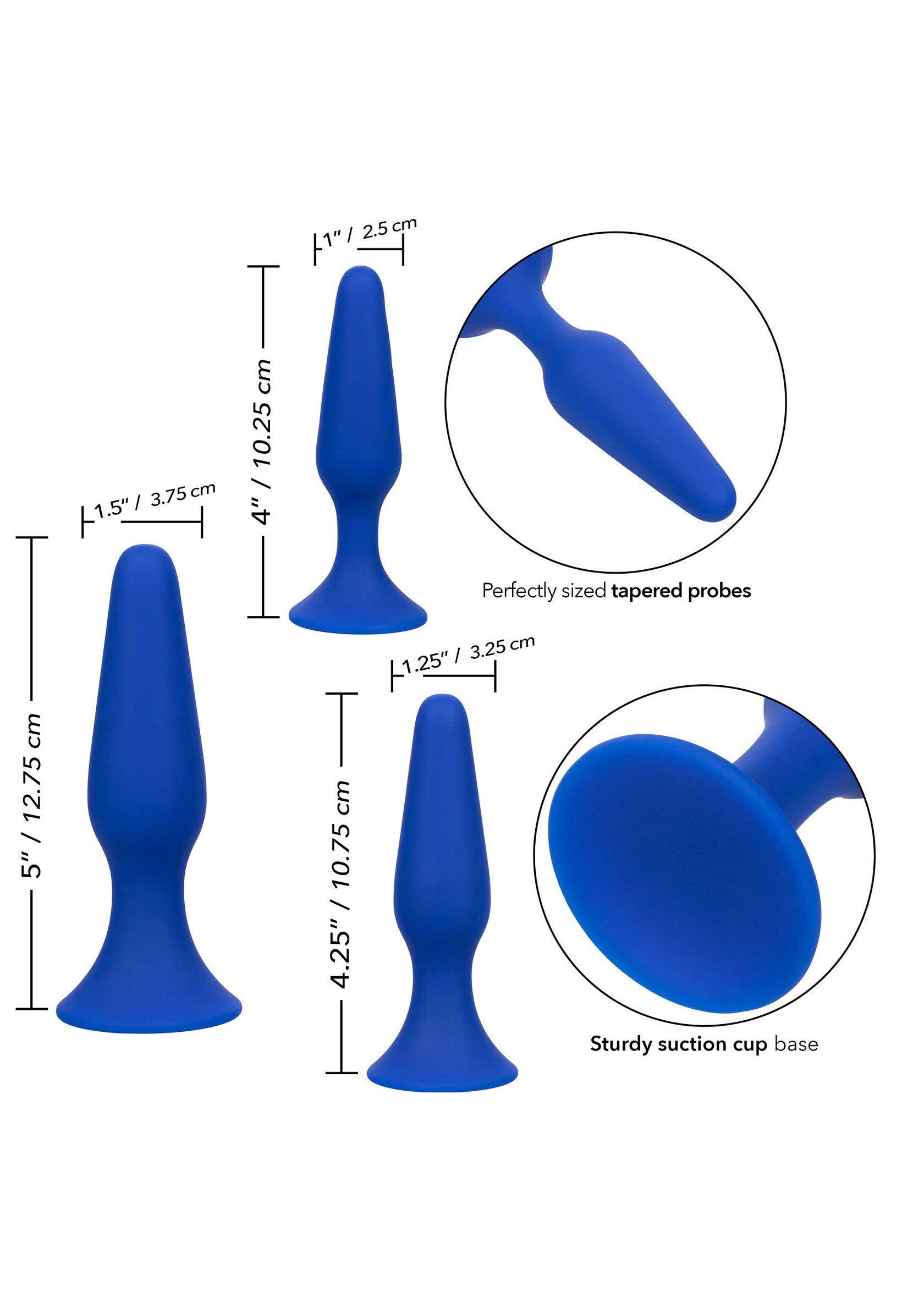 Admiral Anal Trainer Kit - 3 Piece Progressive Training Set - Blue