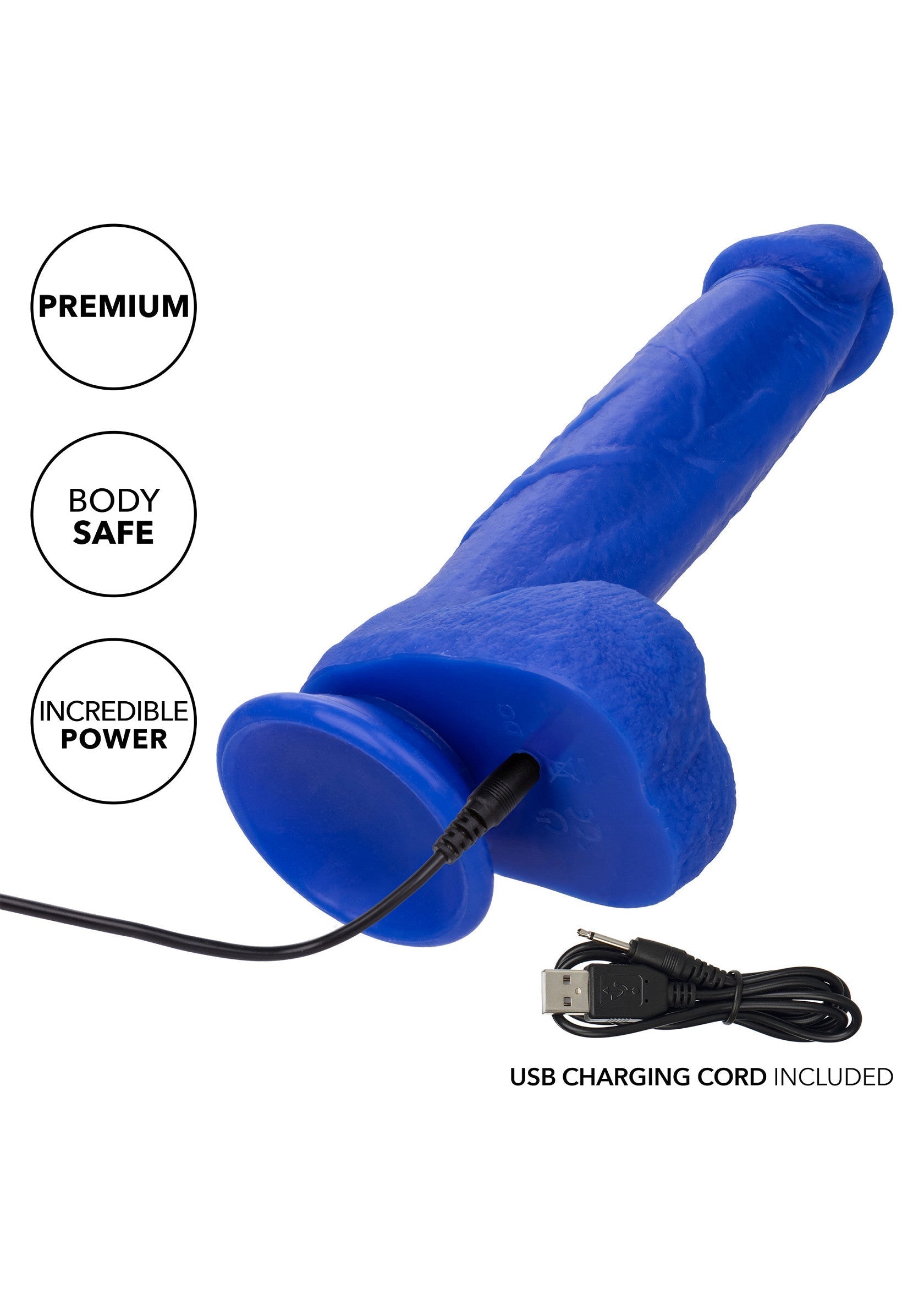 Admiral 8" Vibrating Captain - Realistic Vibrating Dildo - Blue
