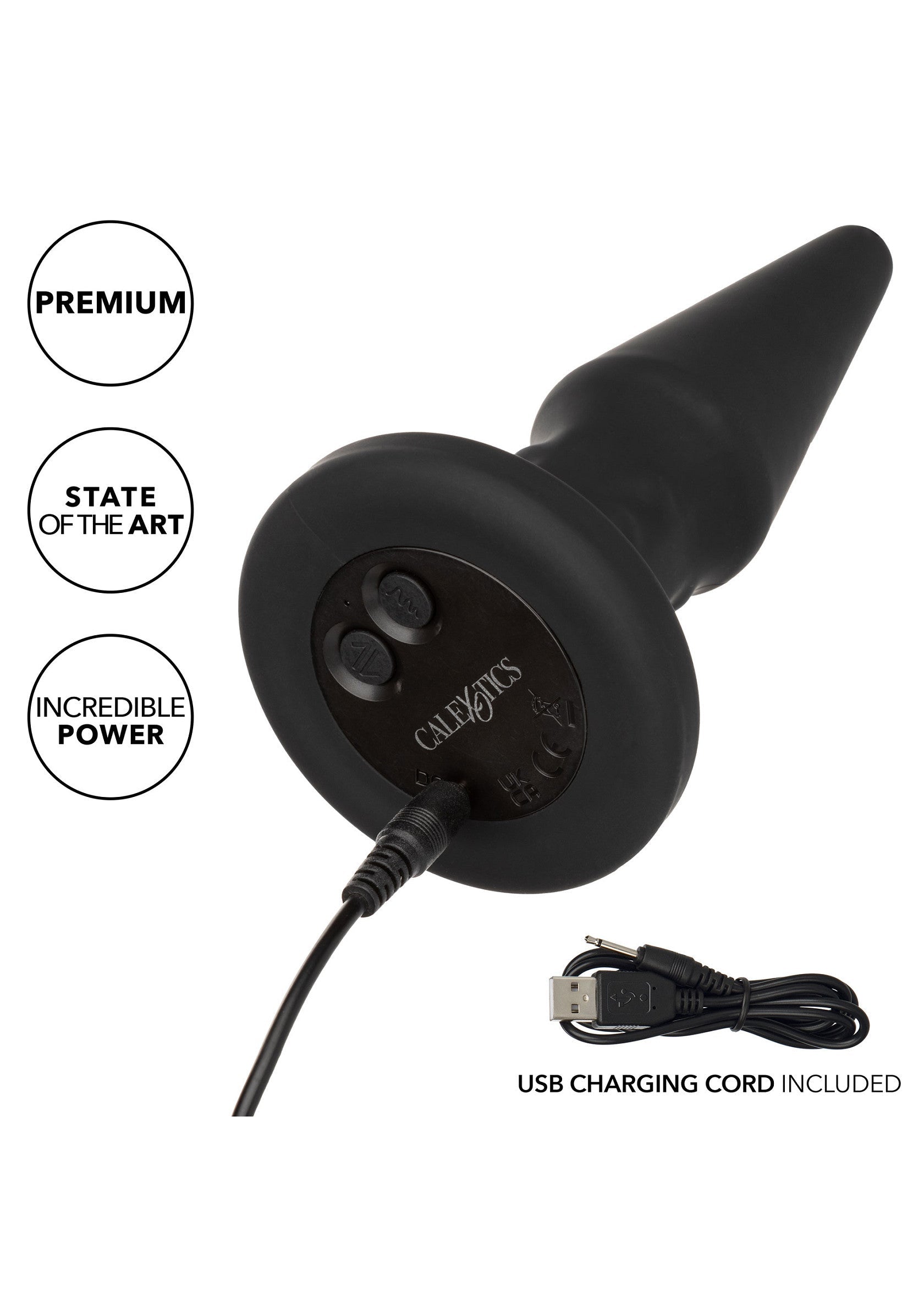 Bionic Beaded Rimming Probe - Rotating Anal Vibrator, Premium - Black