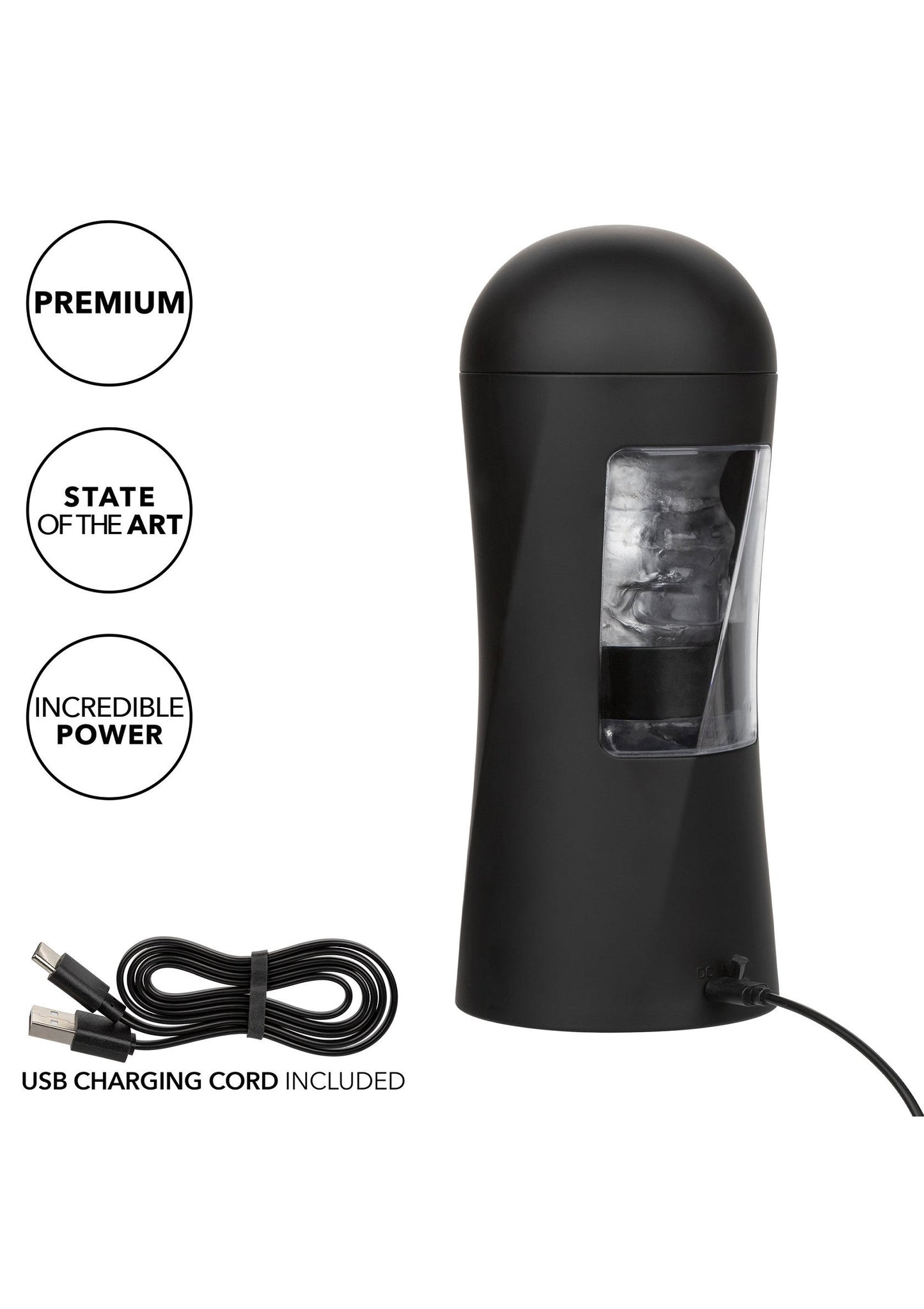 Bionic Stroking Masturbator - Automatic Thrusting Power Stroker - Black