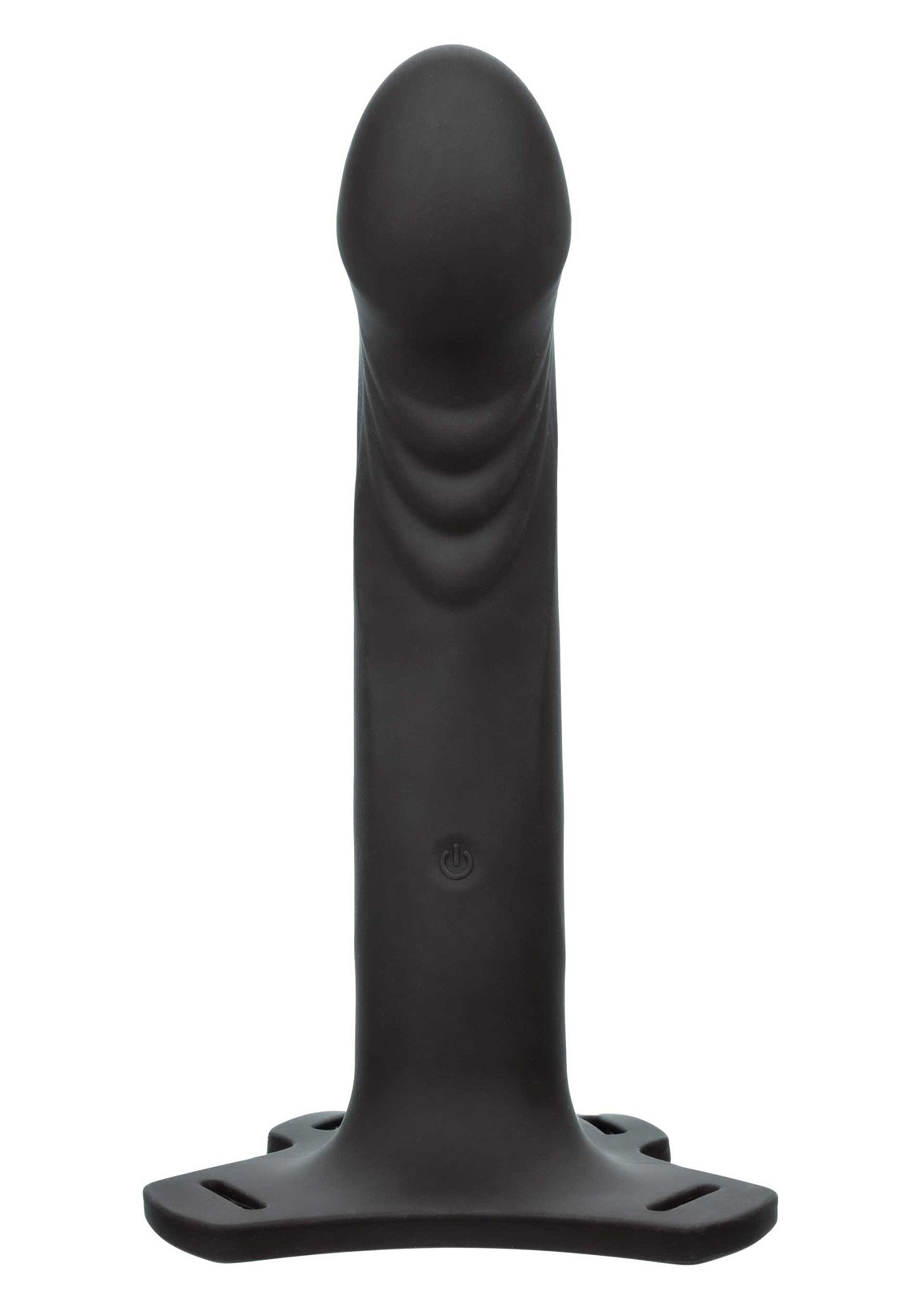 Boundless Rechargeable Harness - 10 Function Vibrating Strap-On - Black