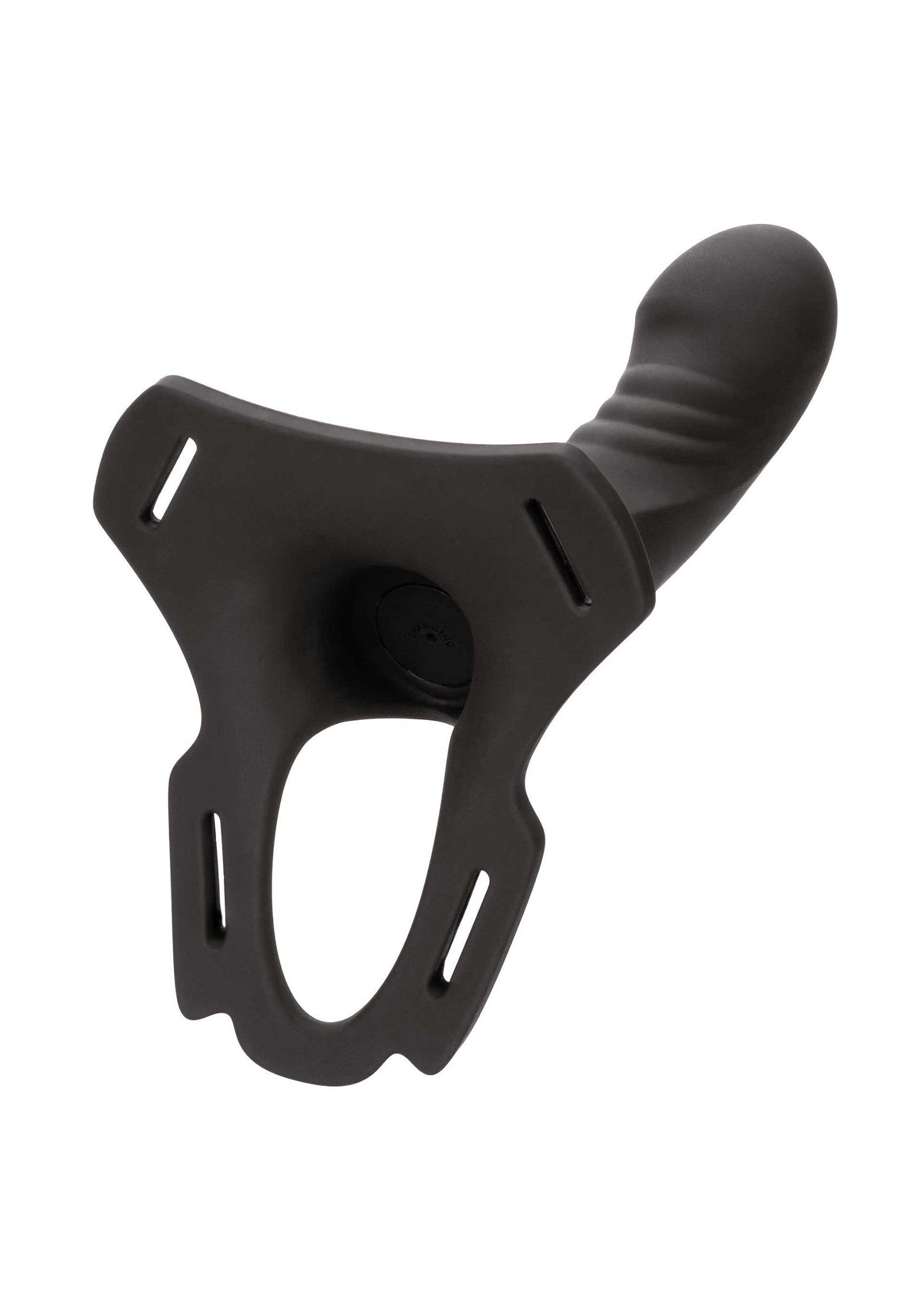 Boundless Rechargeable Harness - 10 Function Vibrating Strap-On - Black