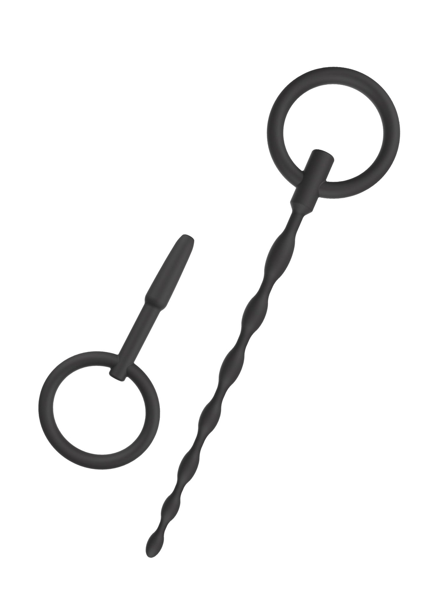 Penis Plug Set Small 2 pcs - Silicone Urethral Sounds - Black