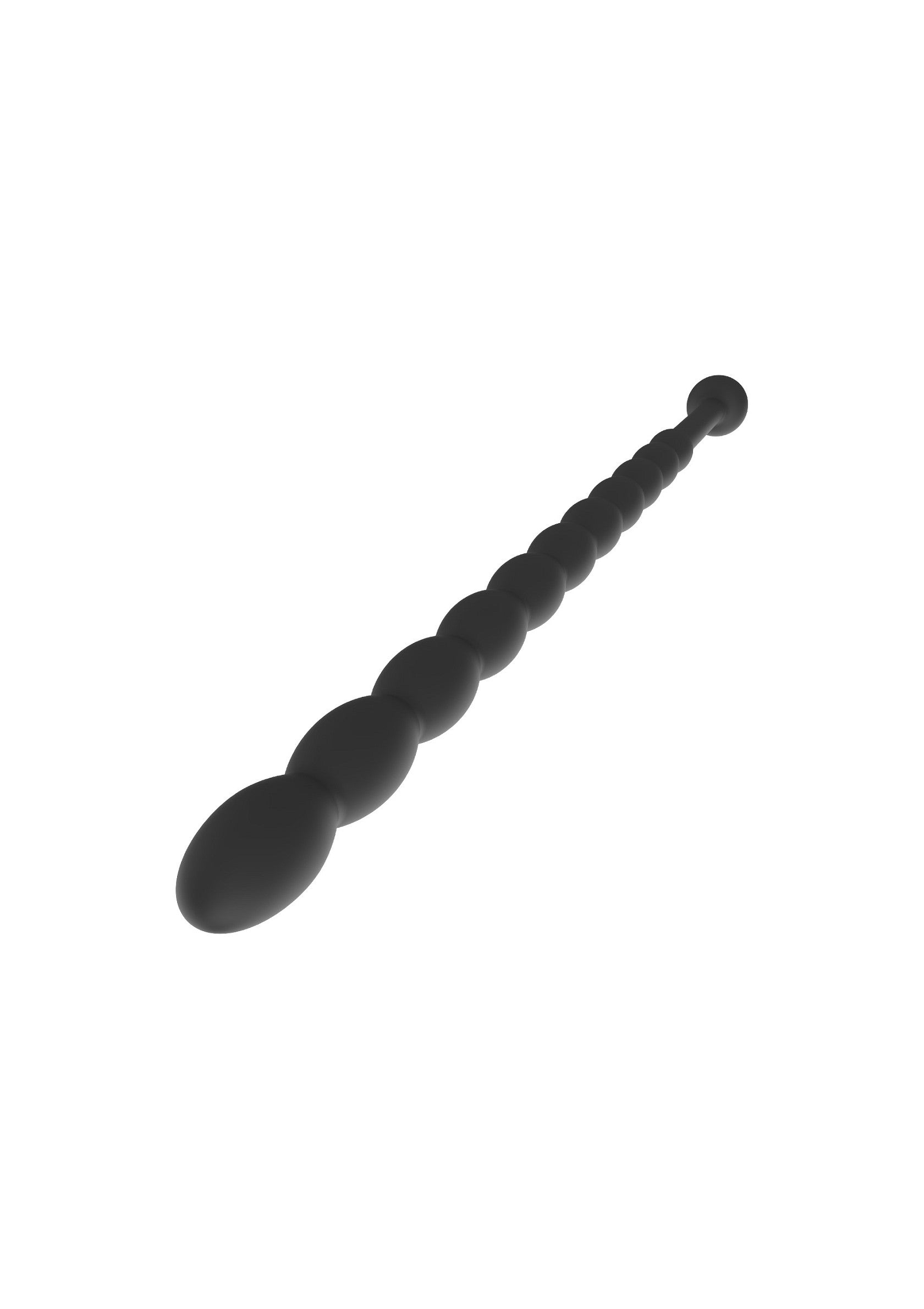 Ribbed Penis Dilator Set 2 pcs - Silicone Urethral Sounds - Black