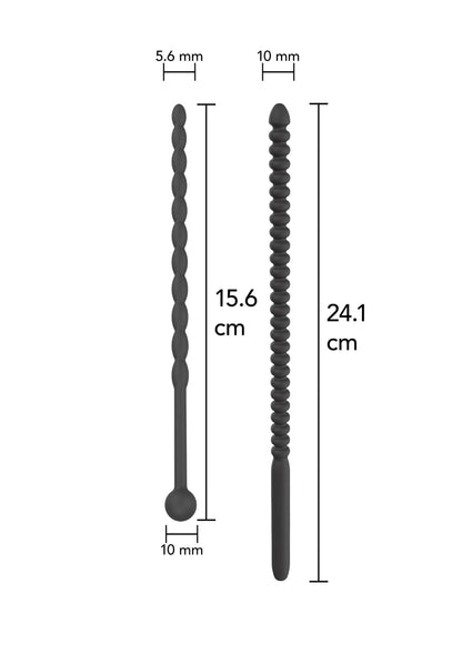 Set de sonde uretrale cu nervuri – 2 dopuri din silicon texturat