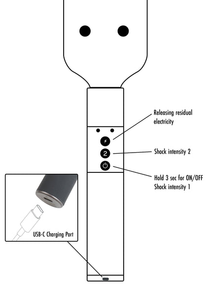 Paletă de electrostimulare – USB reîncărcabilă E-Shock 40,5 cm