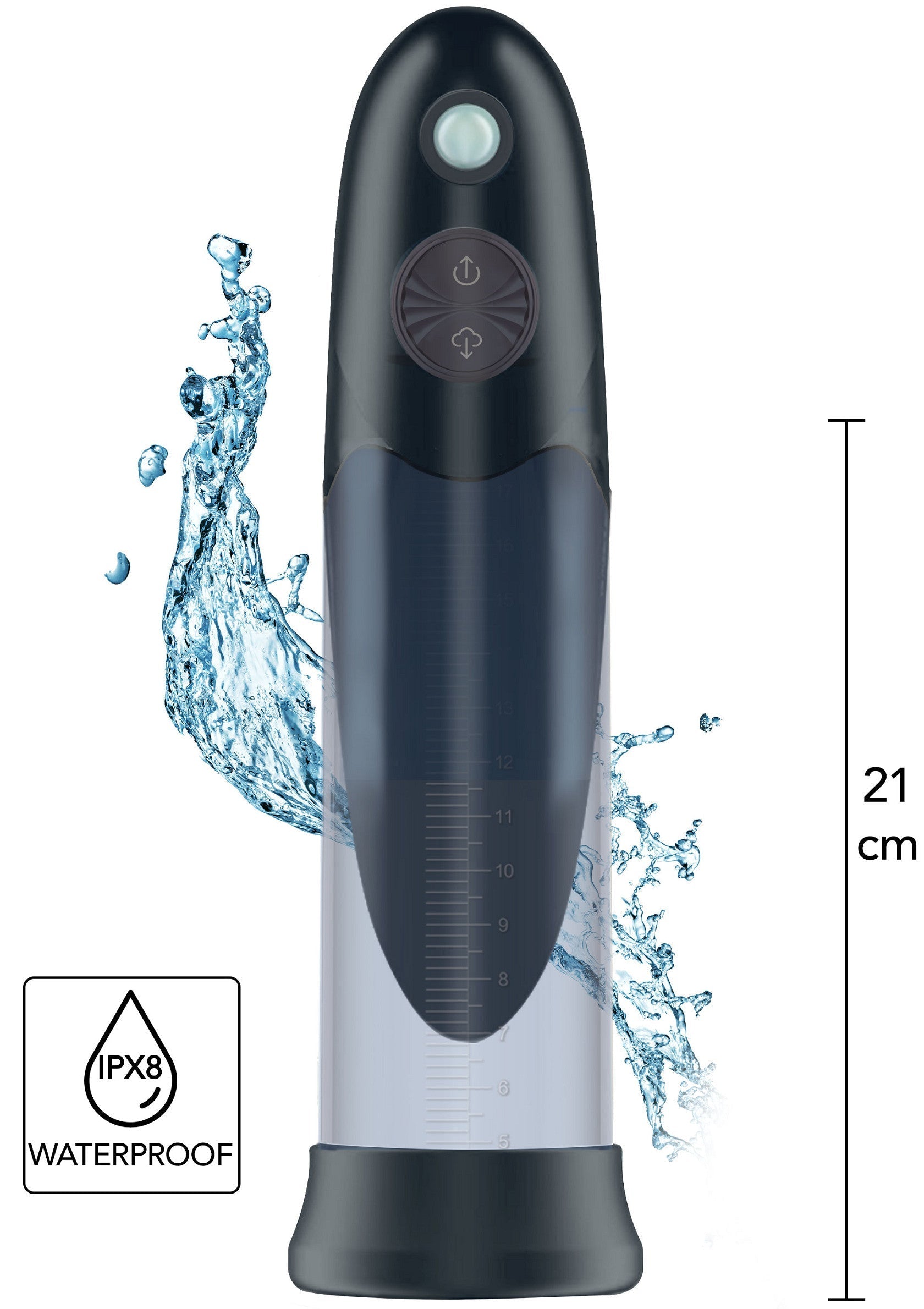 Automatic Aqua Penis Pump - USB Rechargeable Water Pump - Black