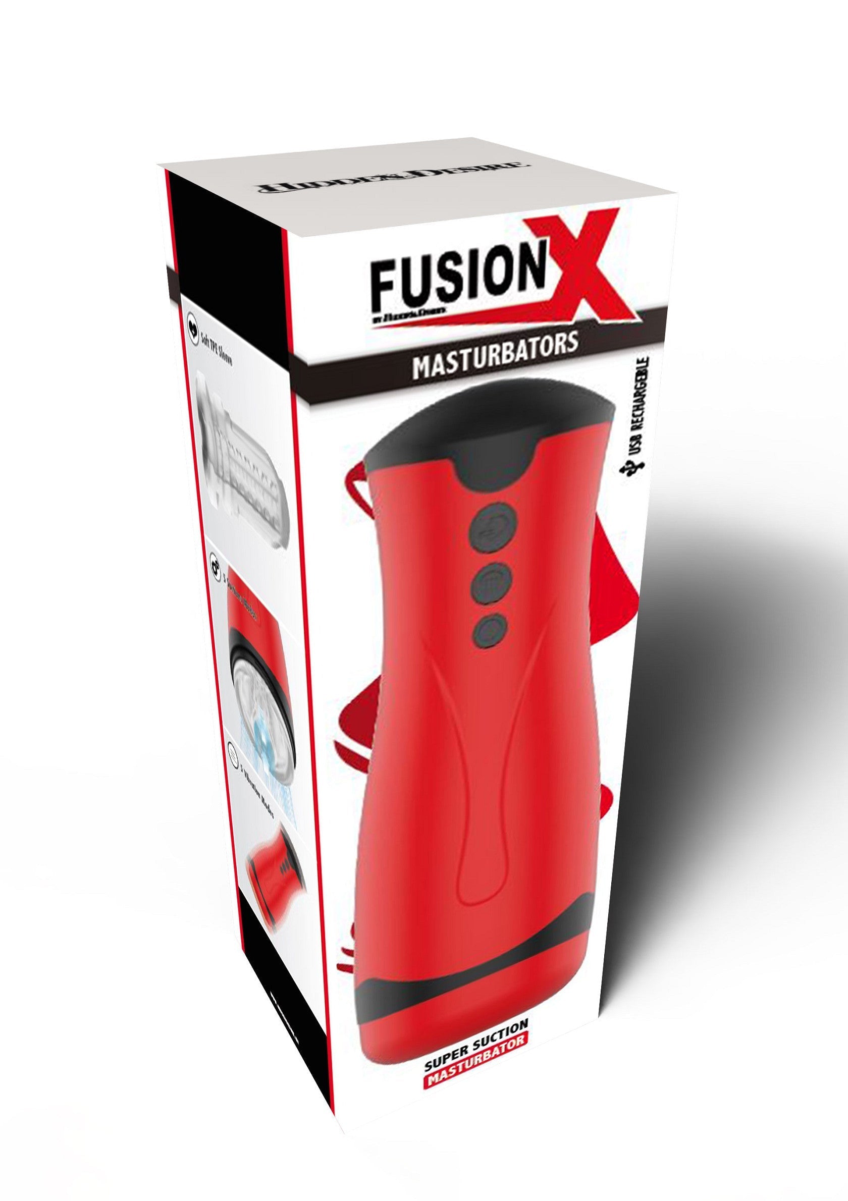 Super Suction Masturbator - Vacuum Stroker with Suction Control - Red