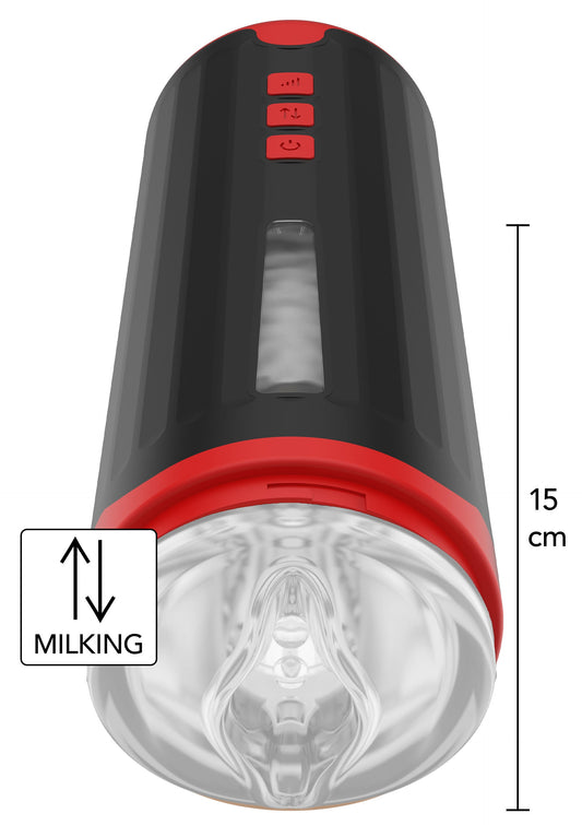 Milking Master Masturbator - Milking Stroker with Texture - Black