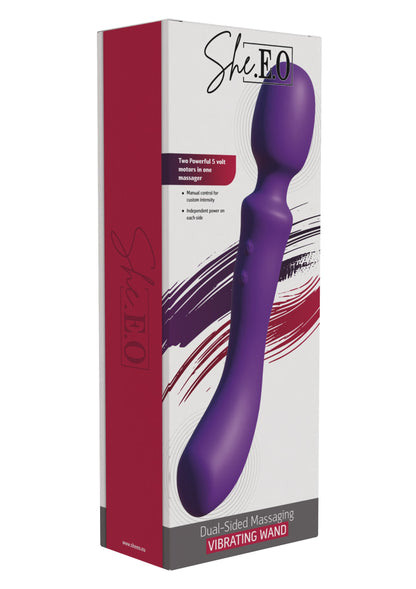 Baghetă de masaj cu două fețe – 10 moduri, rotundă, plată, reîncărcabilă IPX7