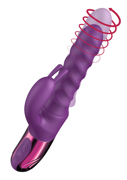 Vibrator Swirl Rabbit – Reîncărcabil, cu rotație la 360°