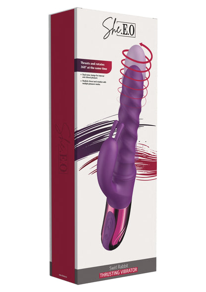 Vibrator Swirl Rabbit – Reîncărcabil, cu rotație la 360°
