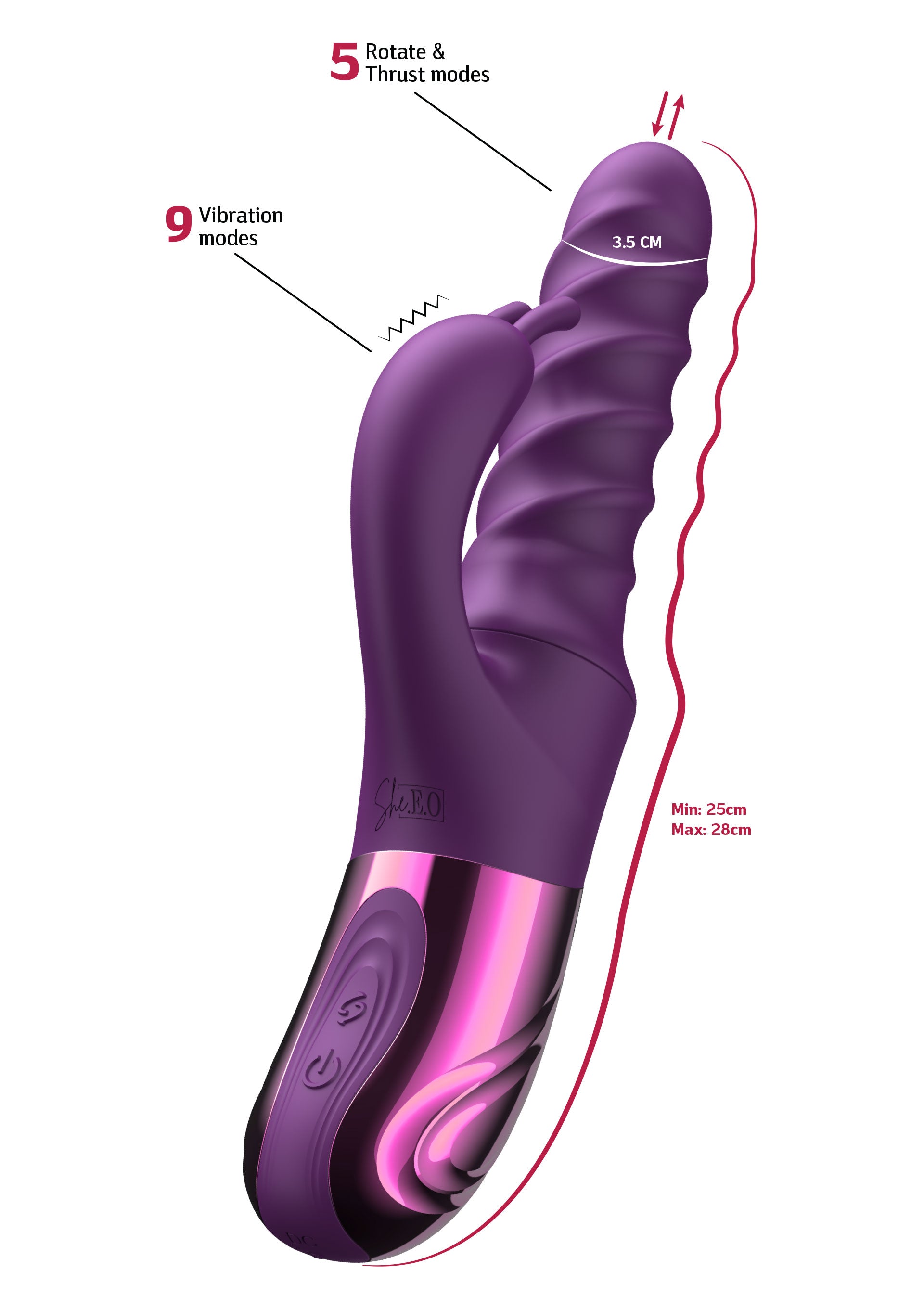 Swirl Rabbit Vibrator - Purple
