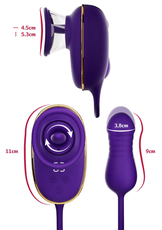 Licking Clitoral Pump & Anal Stimulator - Purple