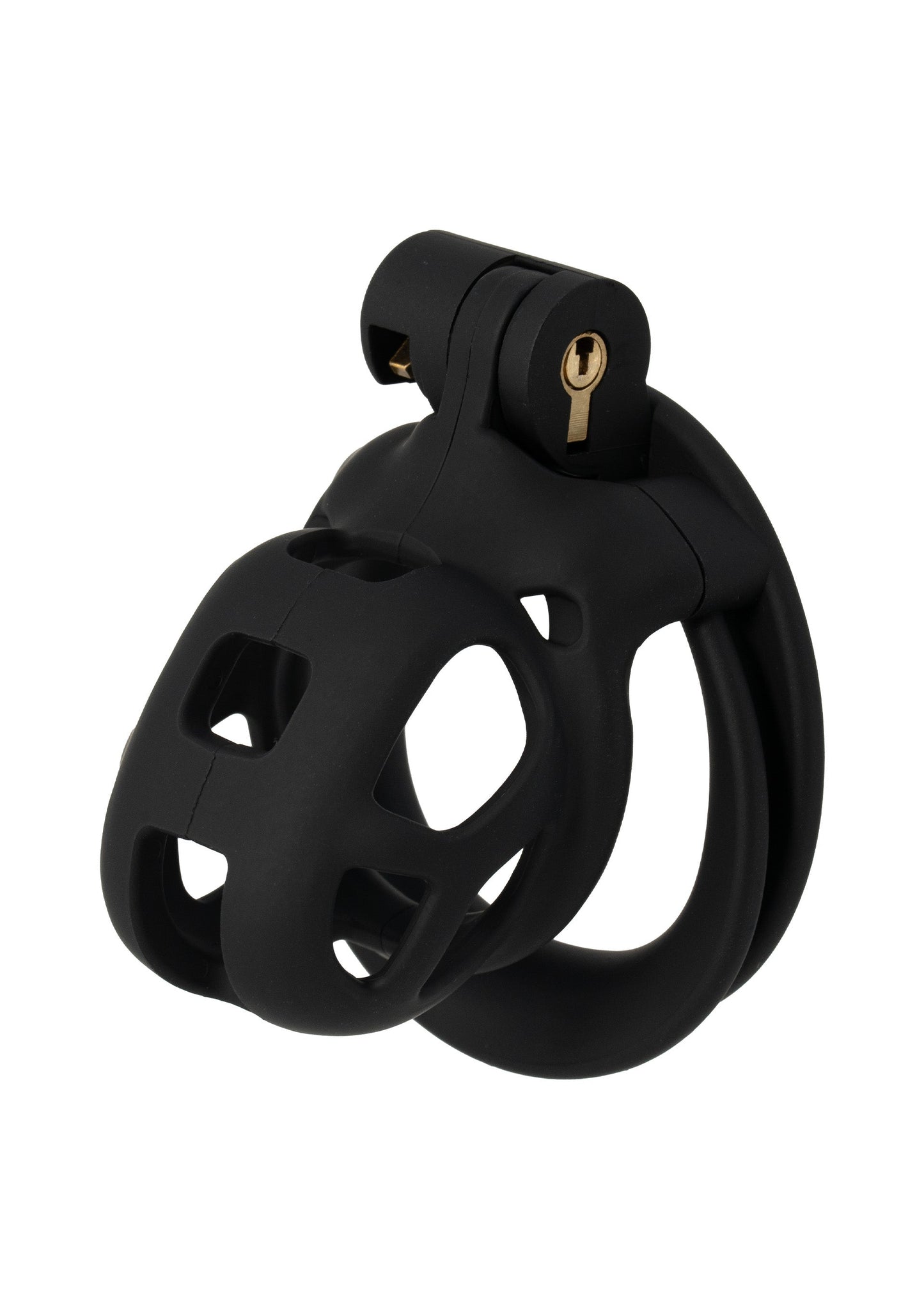 Penis Prison Cock Cage X-Short - Secure Locking System with 4 Ring Sizes - Black