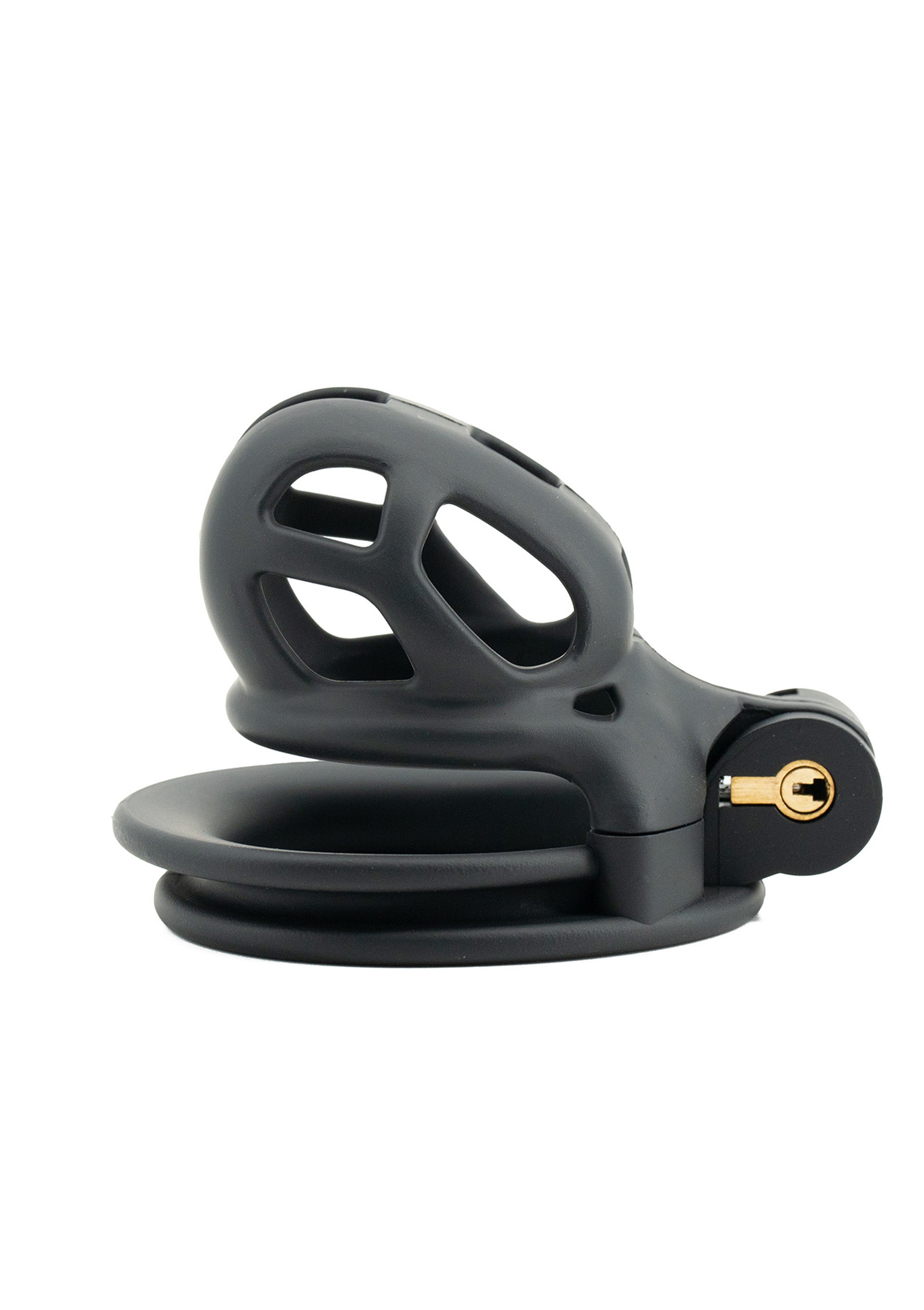 Penis Prison Cock Cage X-Short - Secure Locking System with 4 Ring Sizes - Black